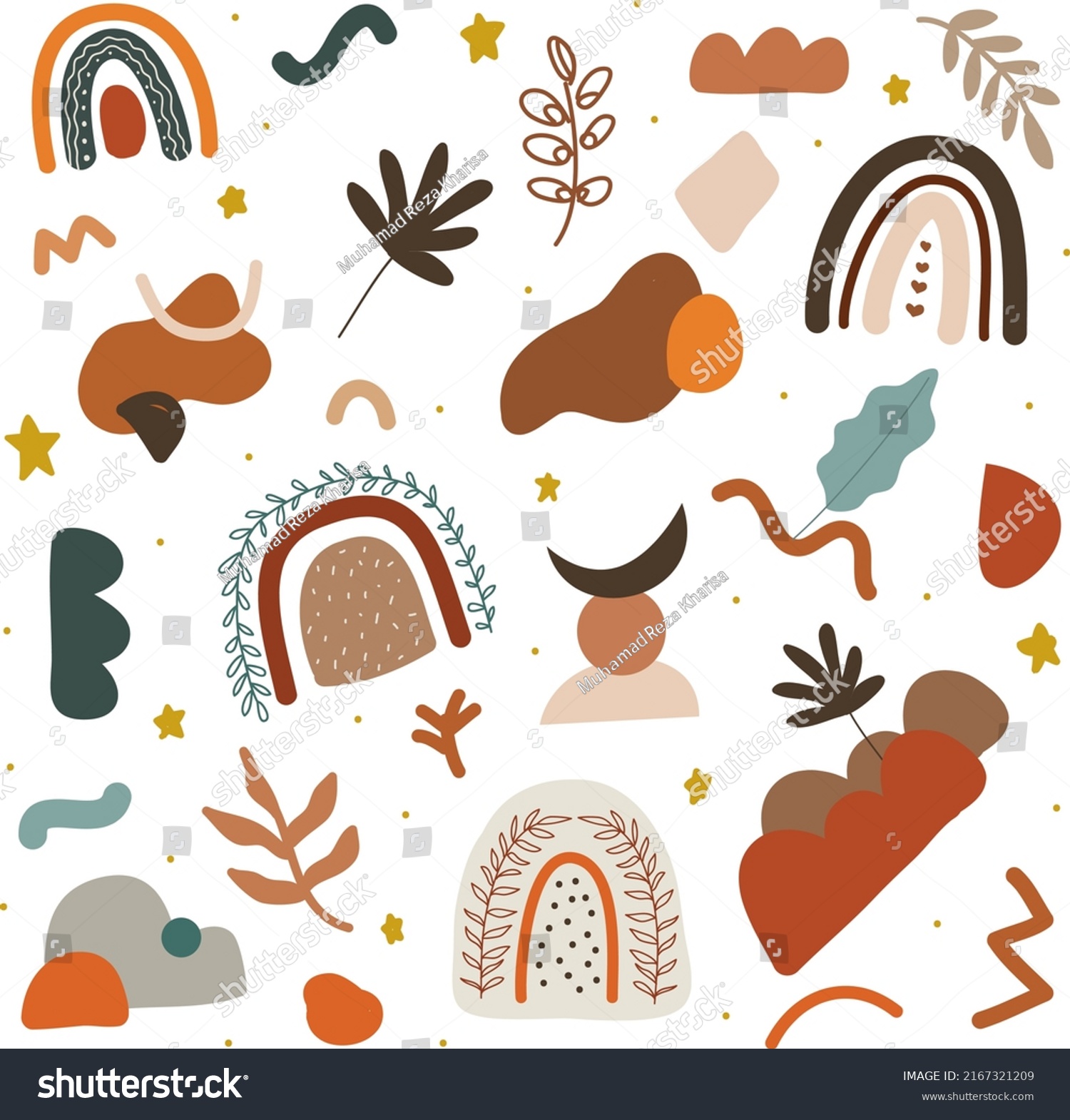 Boho Style Doodle Art Hand Drawn Stock Vector (Royalty Free) 2167321209 ...