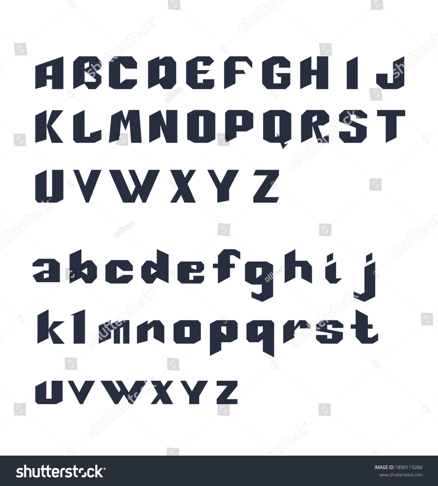 Bold Alphabet Font Bold Style Vector Stock Vector (Royalty Free ...