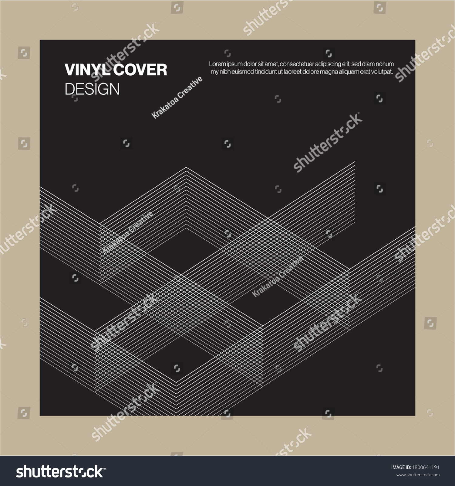 Bold Black White Bw Album Cover Stock Vector (Royalty Free) 1800641191