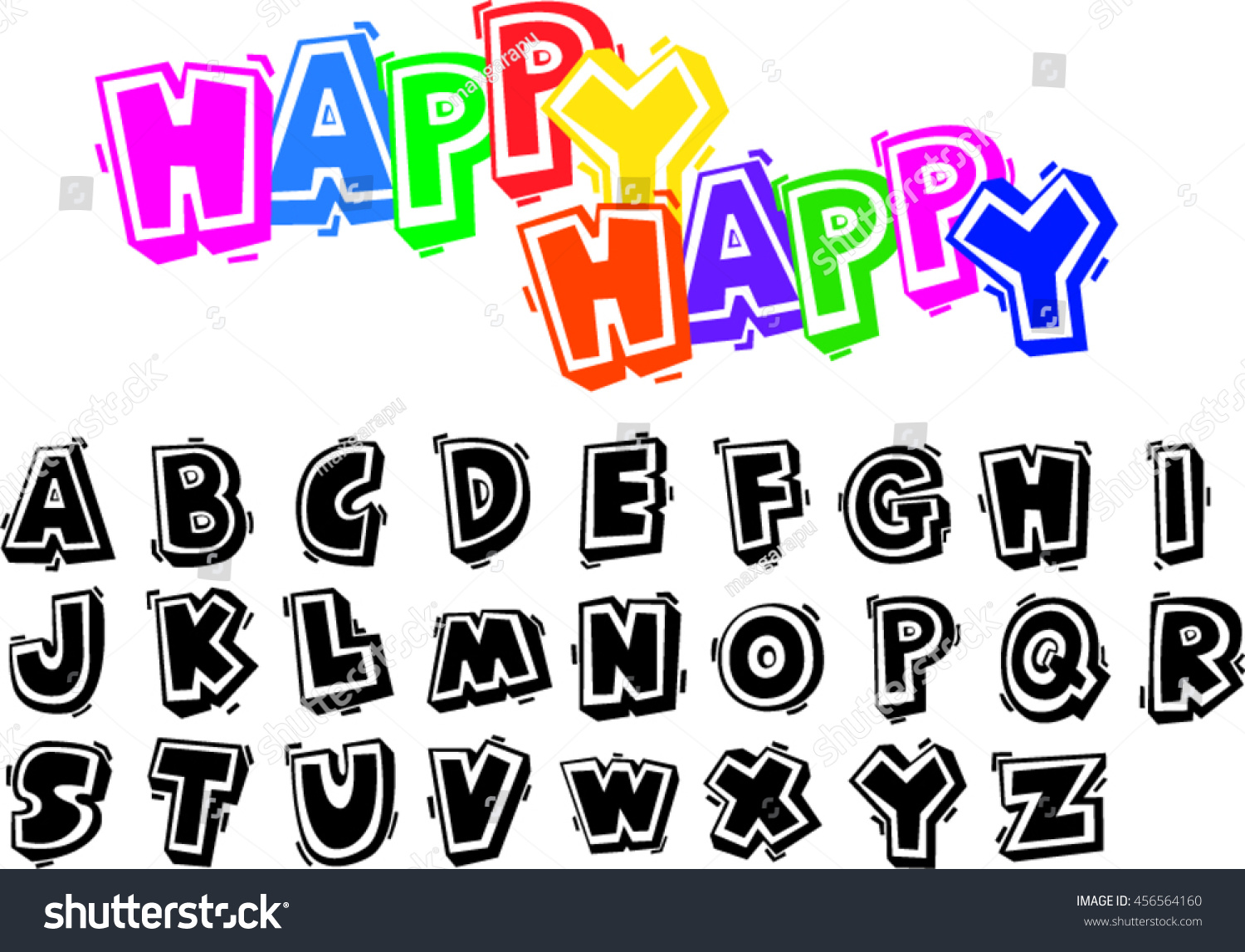 Bold Font Double Border Vector Stock Vector 456564160 - Shutterstock