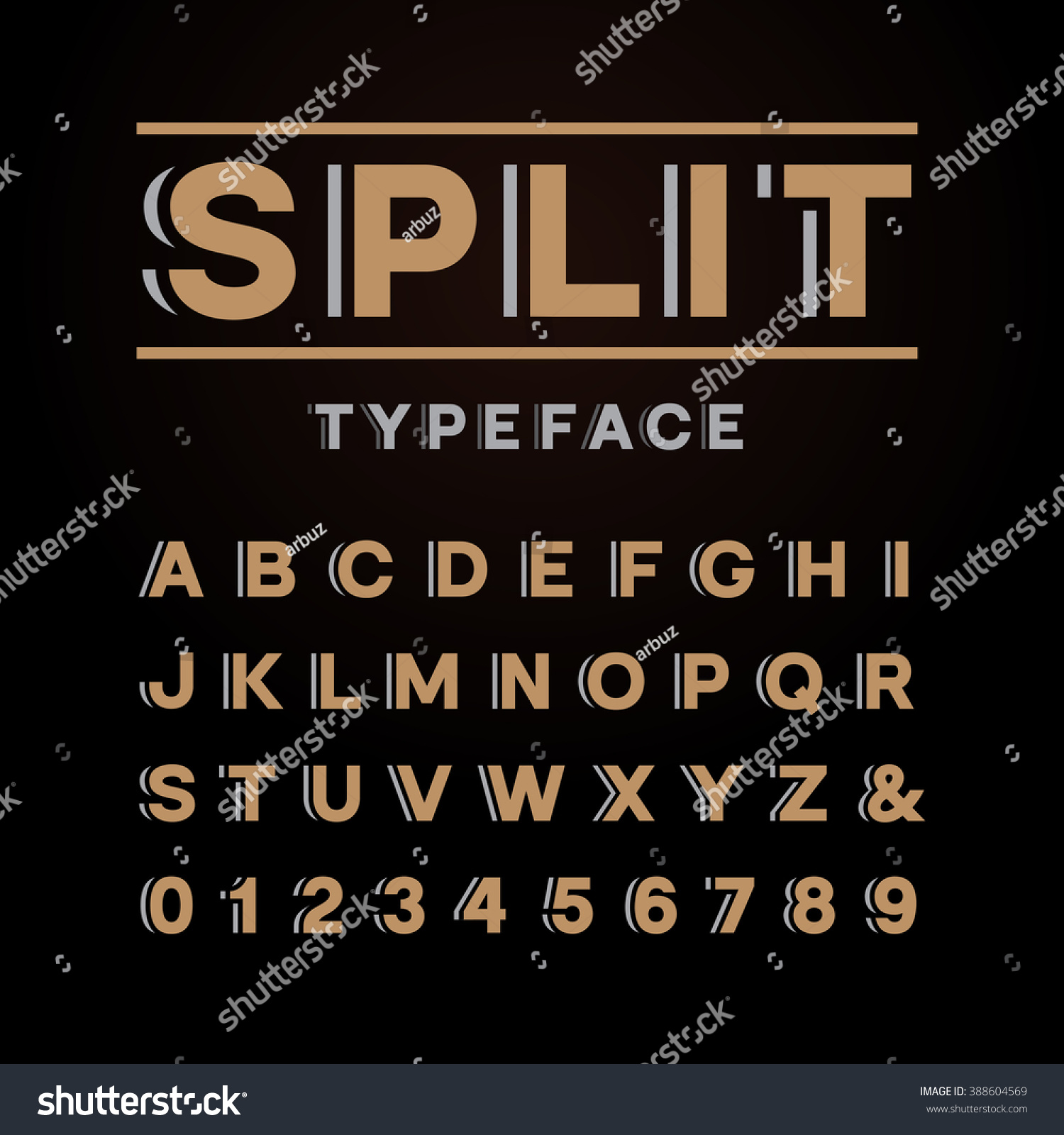 Bold Font Vector Alphabet Split Effect: เวกเตอร์สต็อก (ปลอดค่าลิขสิทธิ์ ...