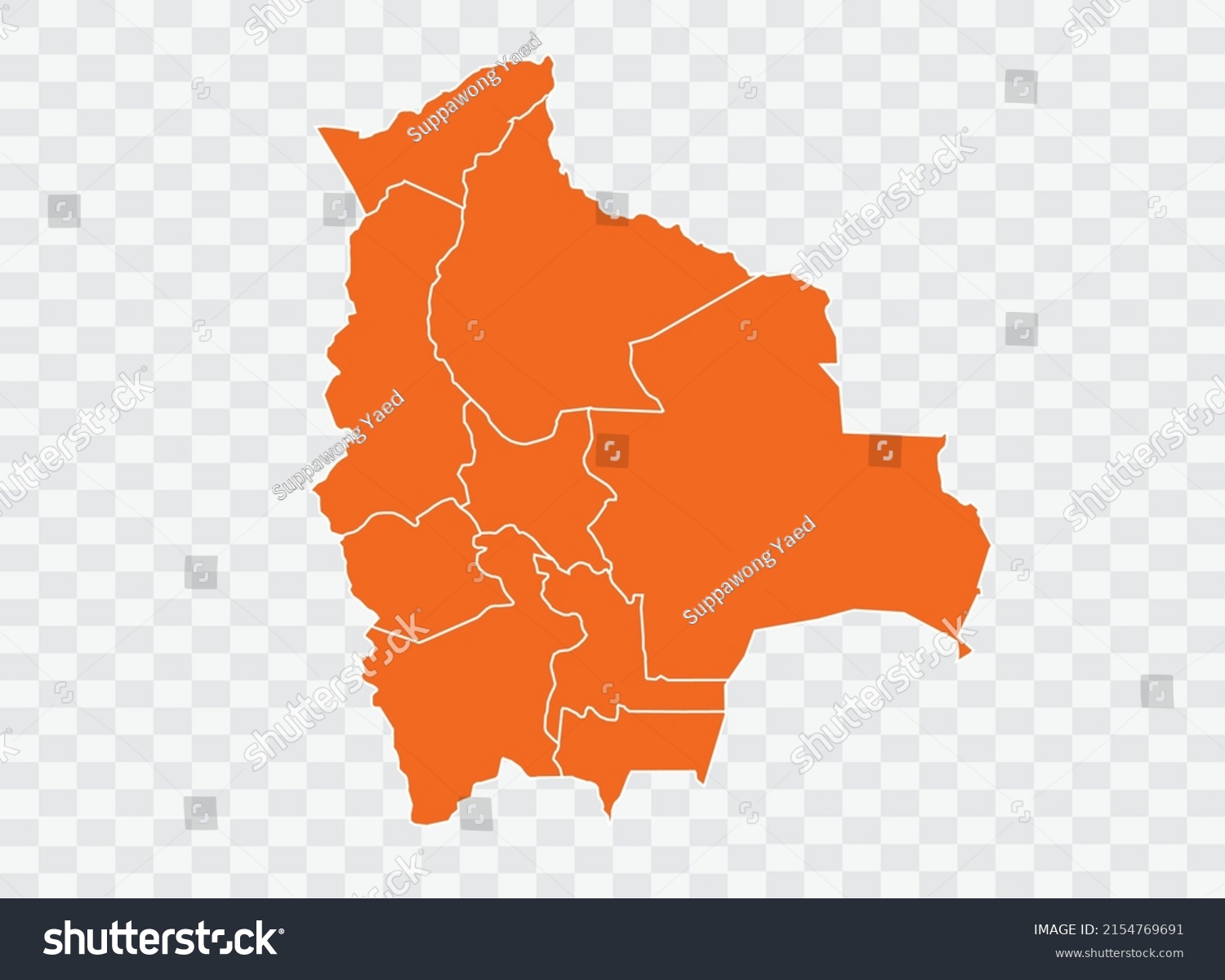 Bolivia Map Orange Color On White Stock Vector (Royalty Free ...