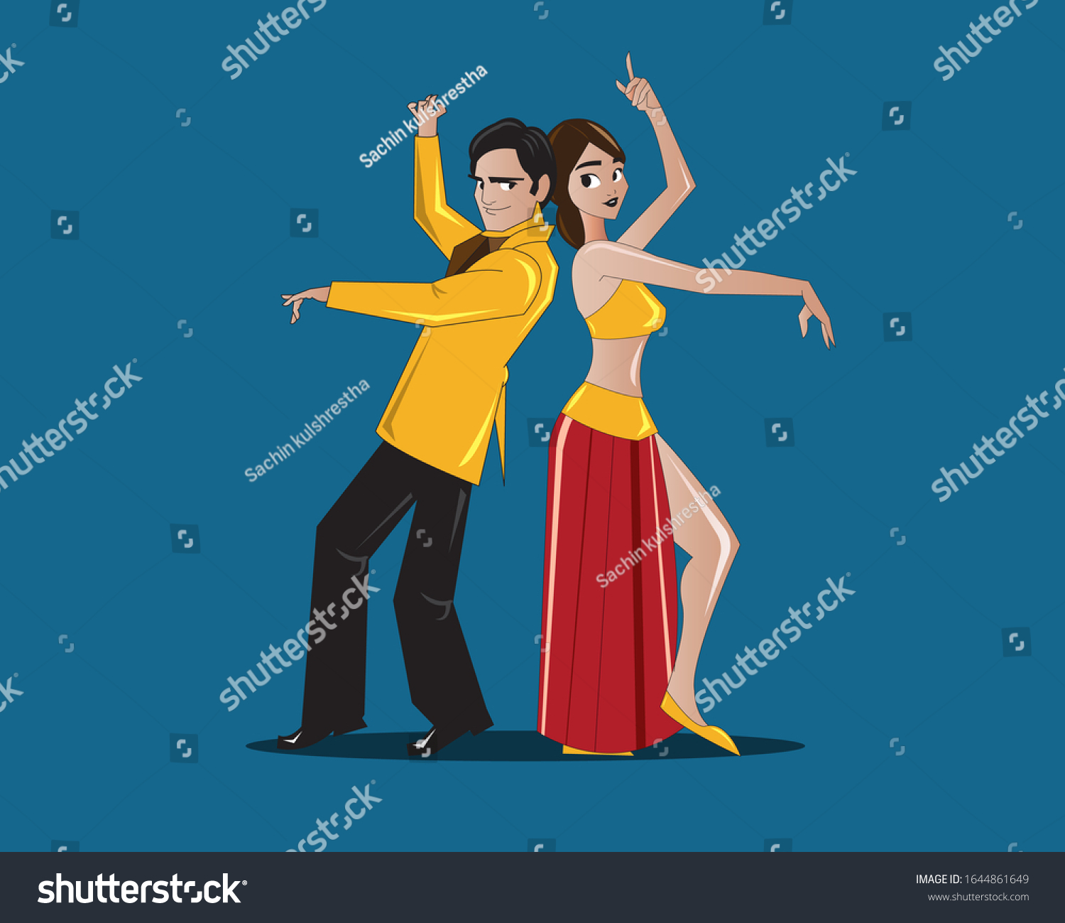 SVG of Bollywood actor in a dancing pose svg