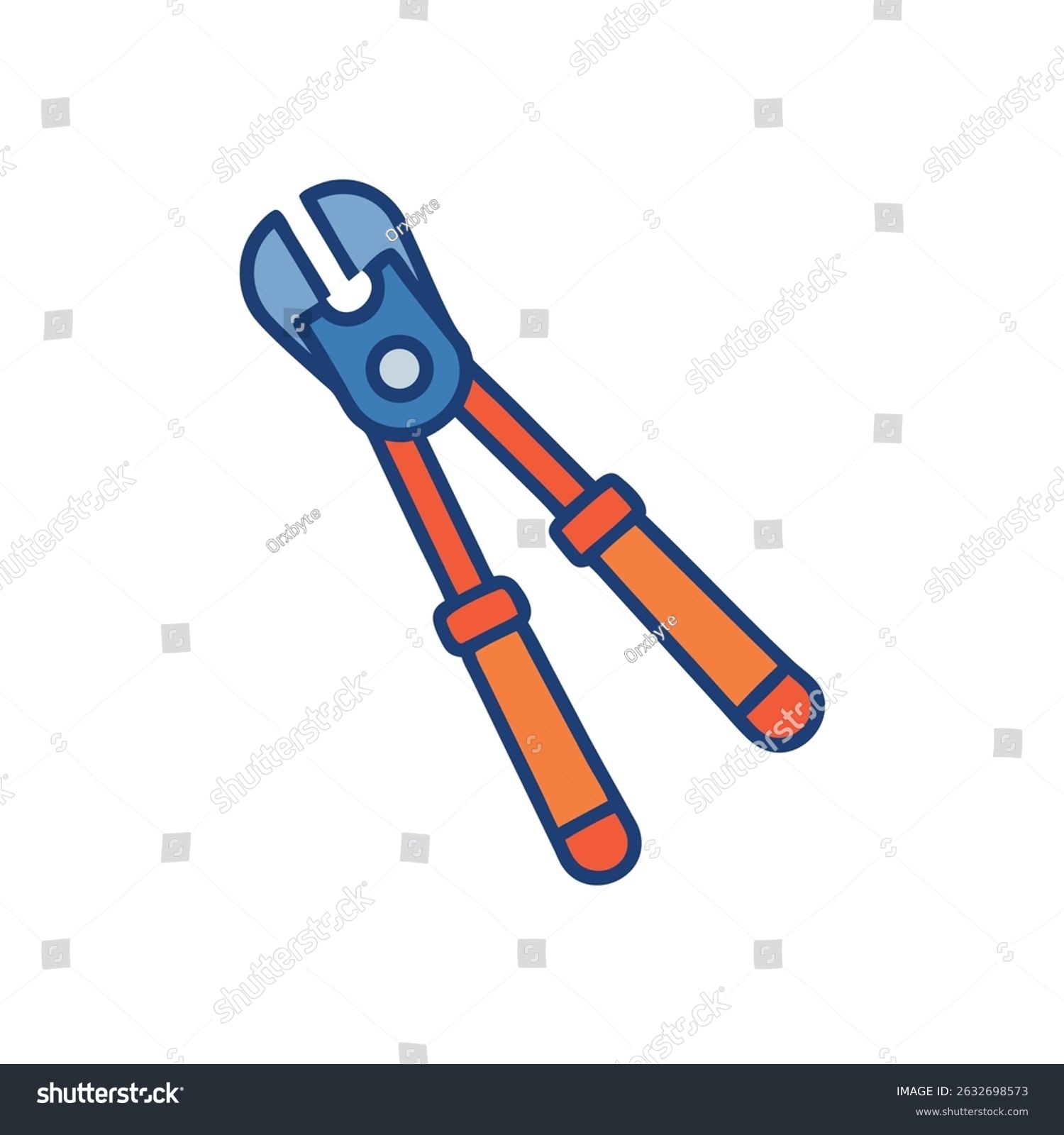 blue and orange bolt cutter tool clip art preview