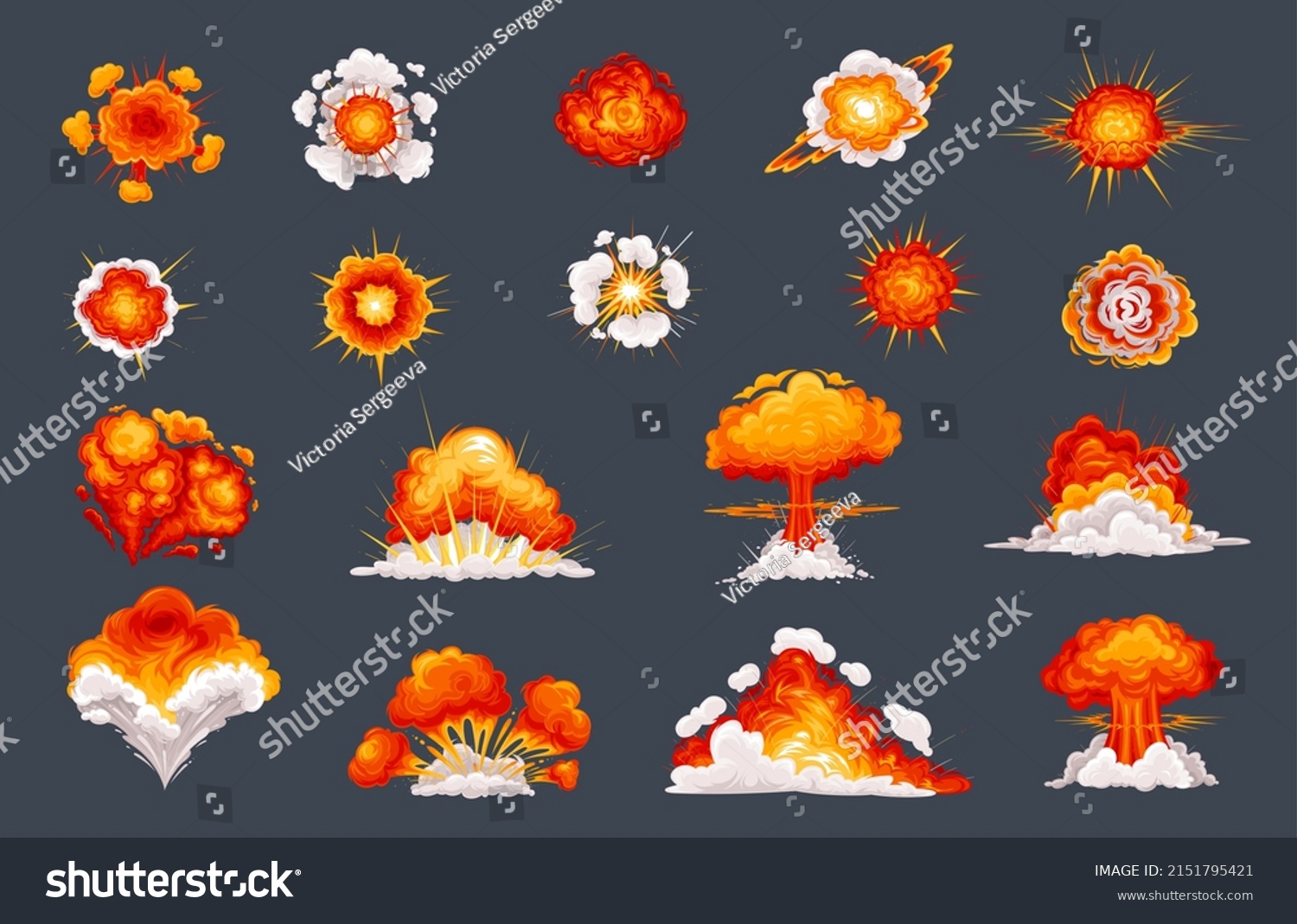 Bomb Explosion Fire Bang Cartoon Style Stock Vector (Royalty Free ...