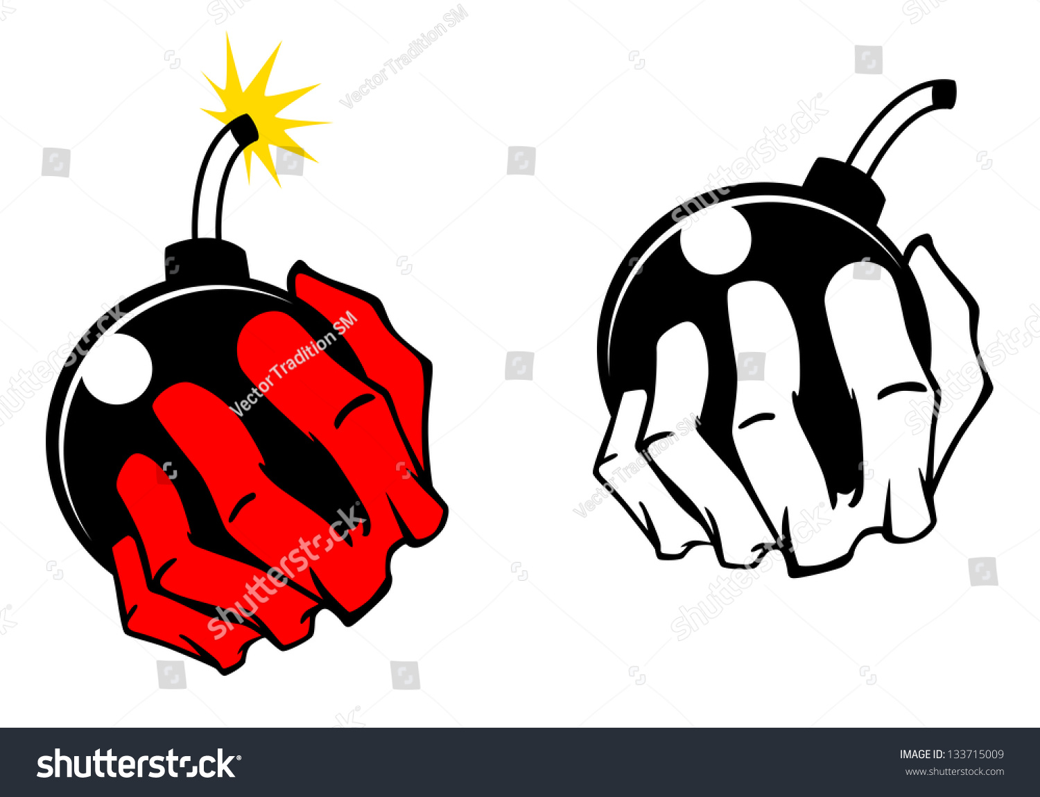 Bomb People Hand Vector Cartoon Image Stock Vector (Royalty Free ...