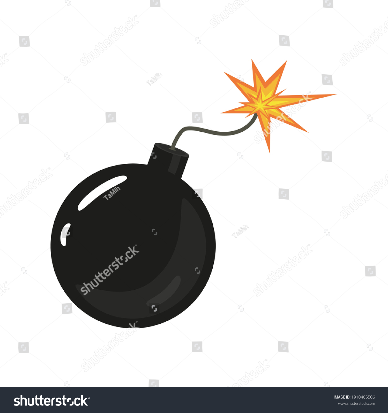 Bomb Wick Explosion Icon Explosive Device Stock Vector (Royalty Free ...