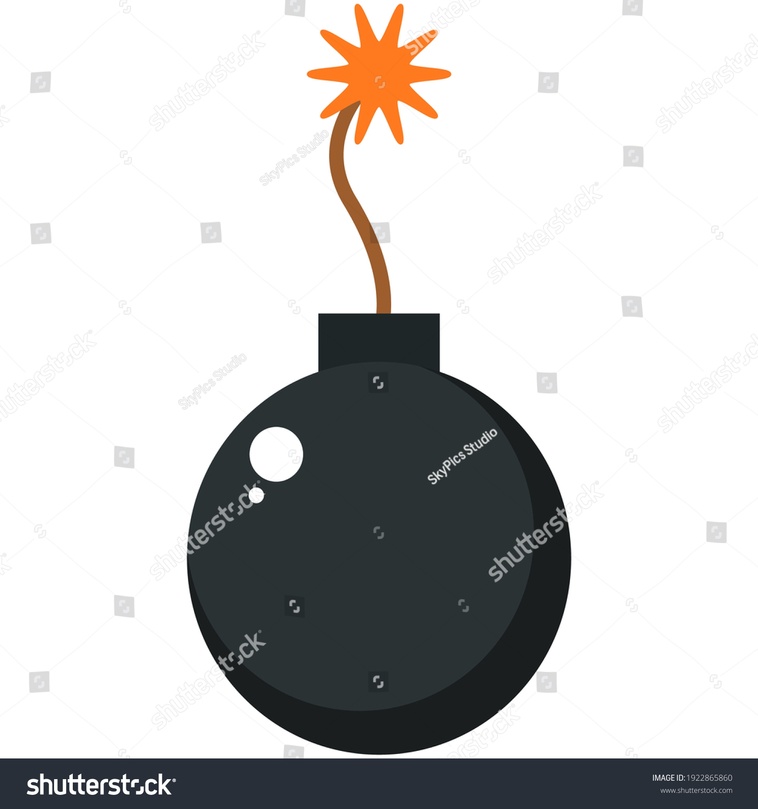 Bomb Burning Fuse Vector Icon Dangerous Stock Vector (Royalty Free ...