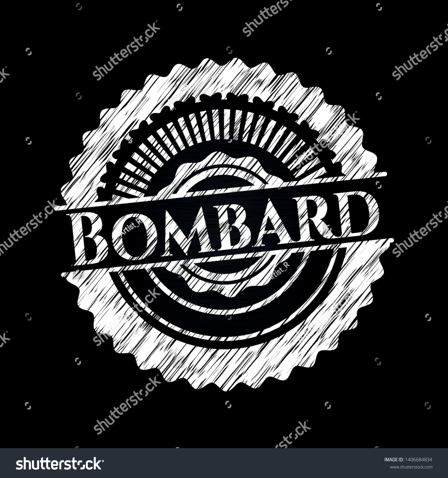 Bombard On Chalkboard Vector Illustration Detailed Stock Vector