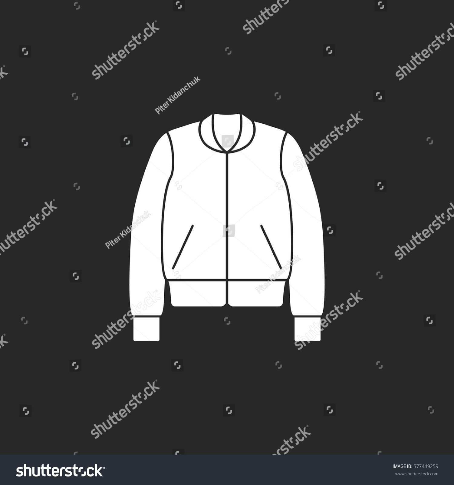 Bomber College Jacket Symbol Simple Silhouette Stock Vector (royalty 
