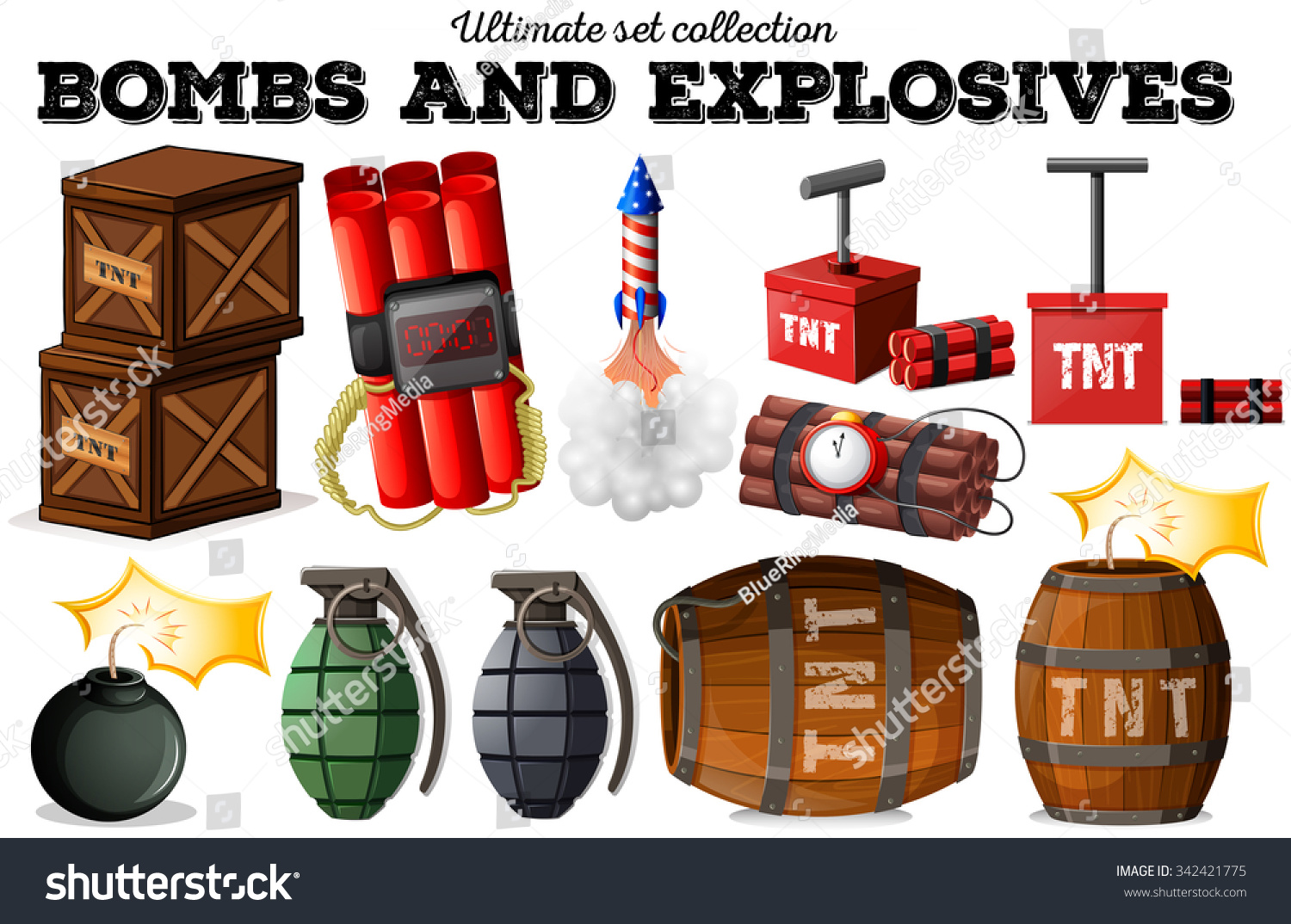 Bombs Explosive Objects Illustration Stock Vector (Royalty Free ...