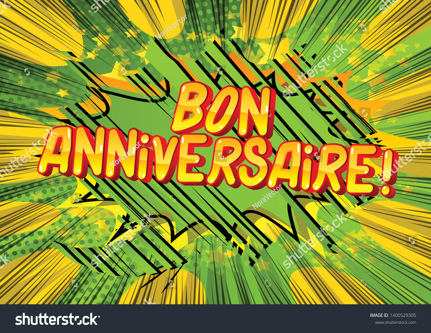 Bon Anniversaire Have Good Birthday French Stock Vector Royalty Free