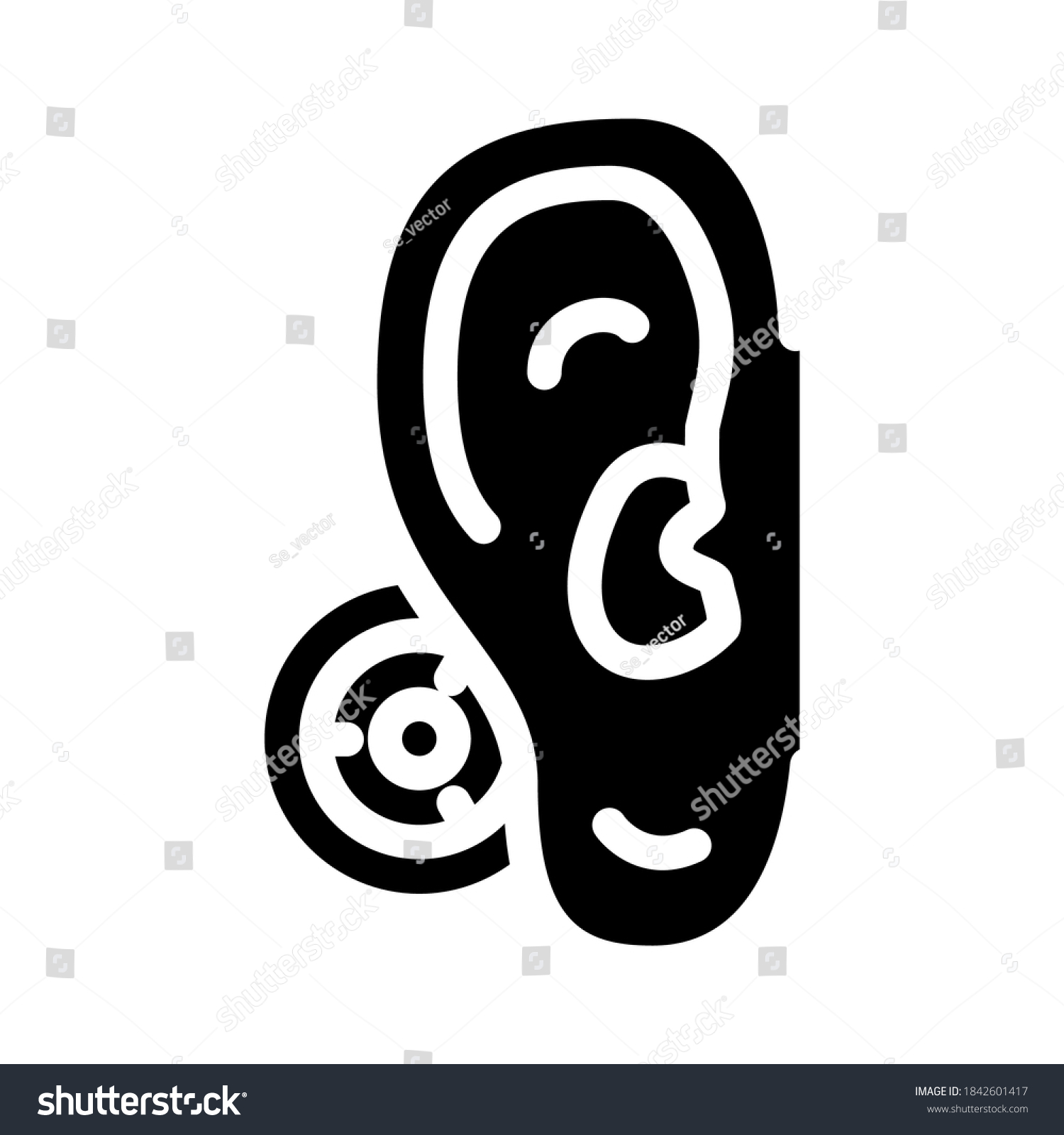 SVG of bone conduction hearing aid glyph icon vector. bone conduction hearing aid sign. isolated contour symbol black illustration svg