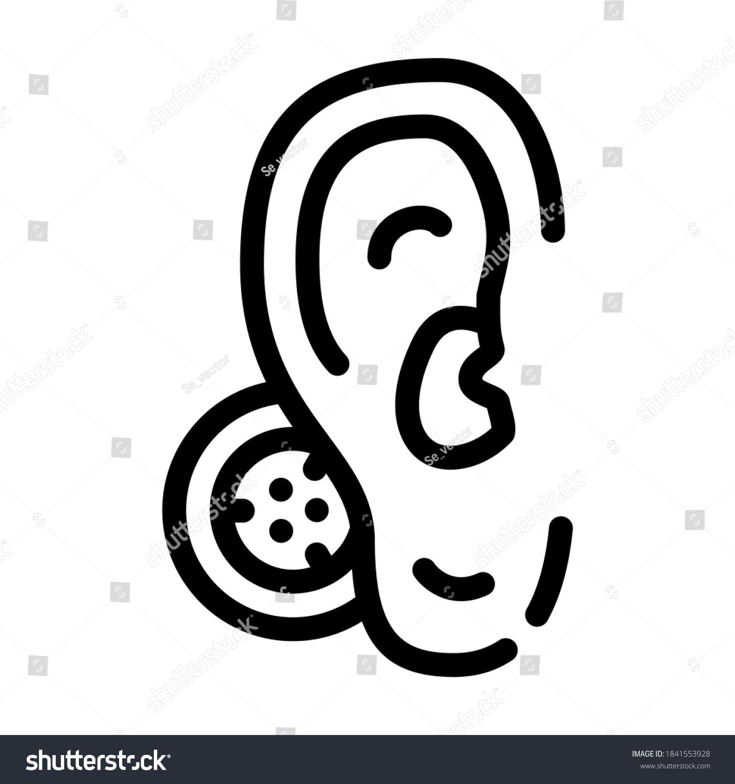 SVG of bone conduction hearing aid line icon vector. bone conduction hearing aid sign. isolated contour symbol black illustration svg