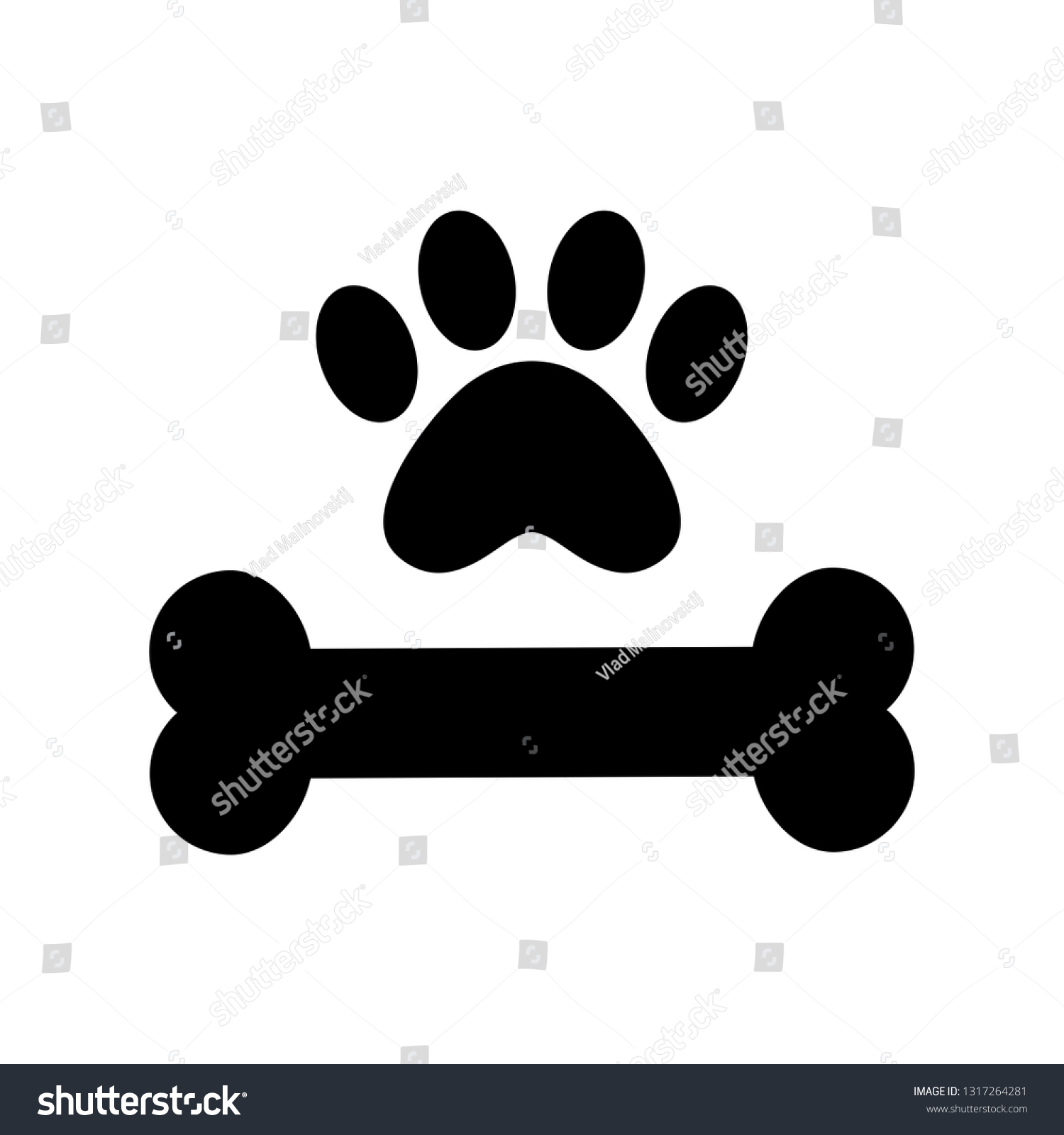 Bones Dog Foot Logo Template Dog Stock Vector (Royalty Free) 1317264281 ...