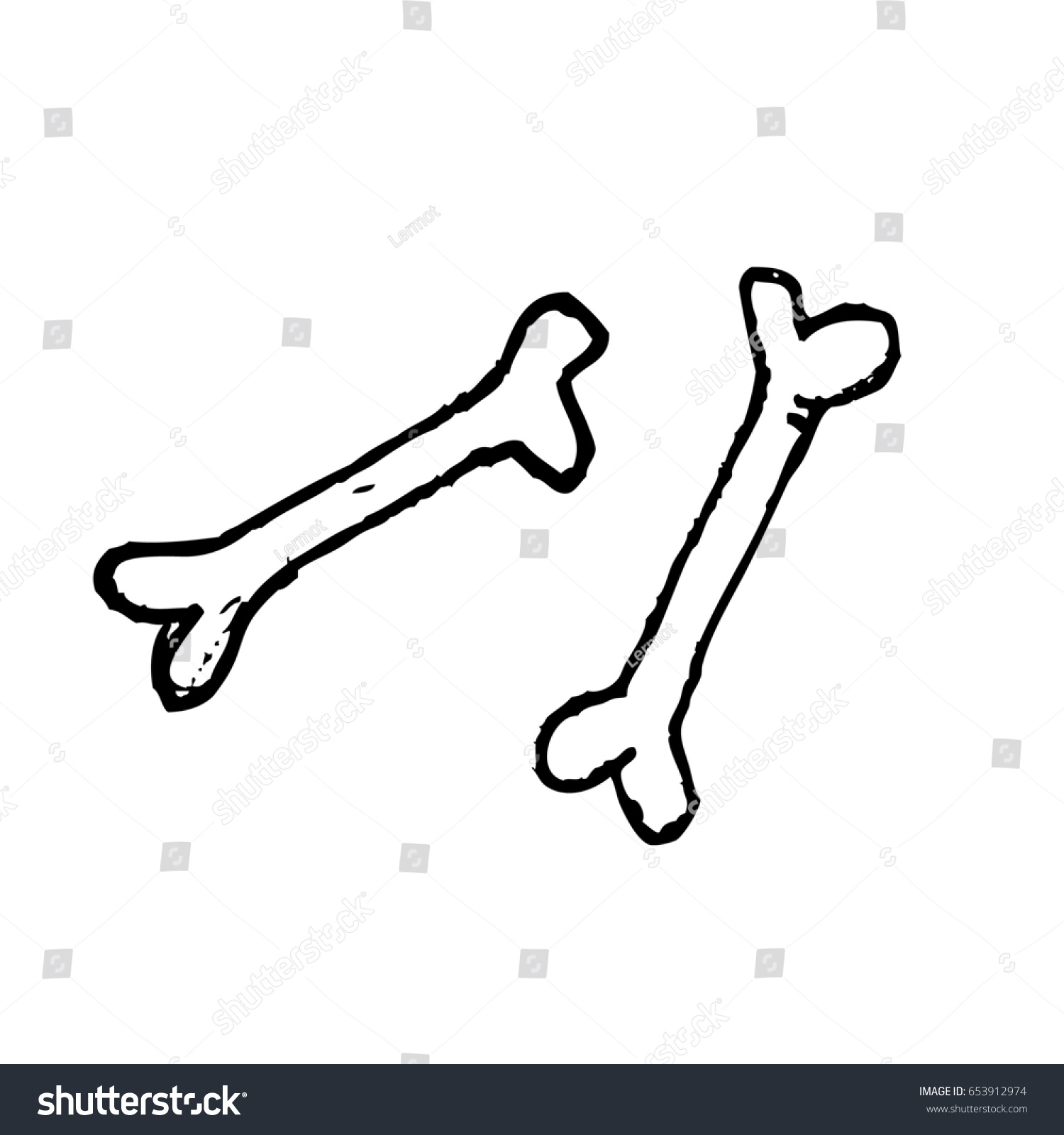 Bones Sketch Doodle Stock Vector (Royalty Free) 653912974