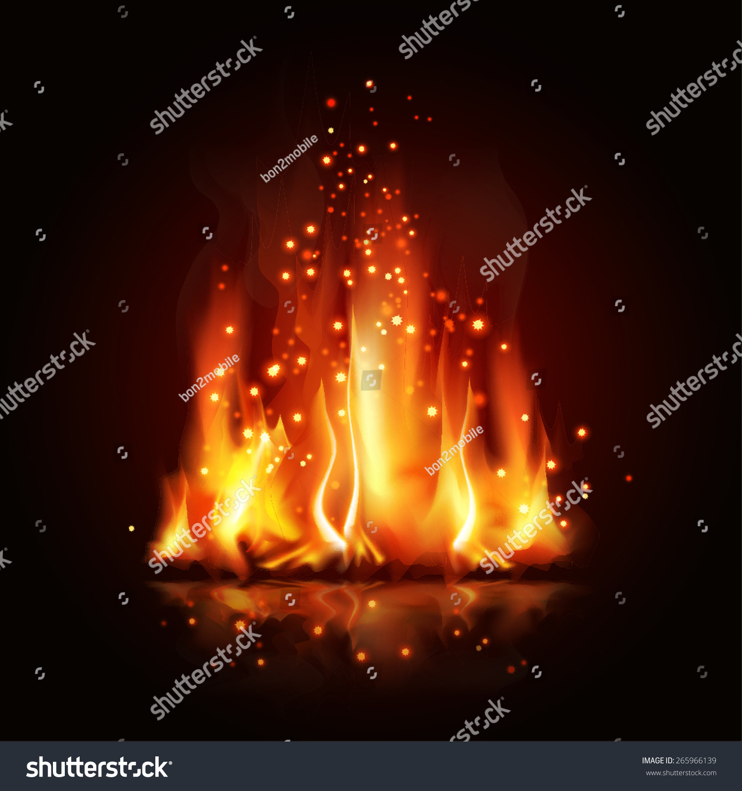 Bonfire Stock Vector (royalty Free) 265966139