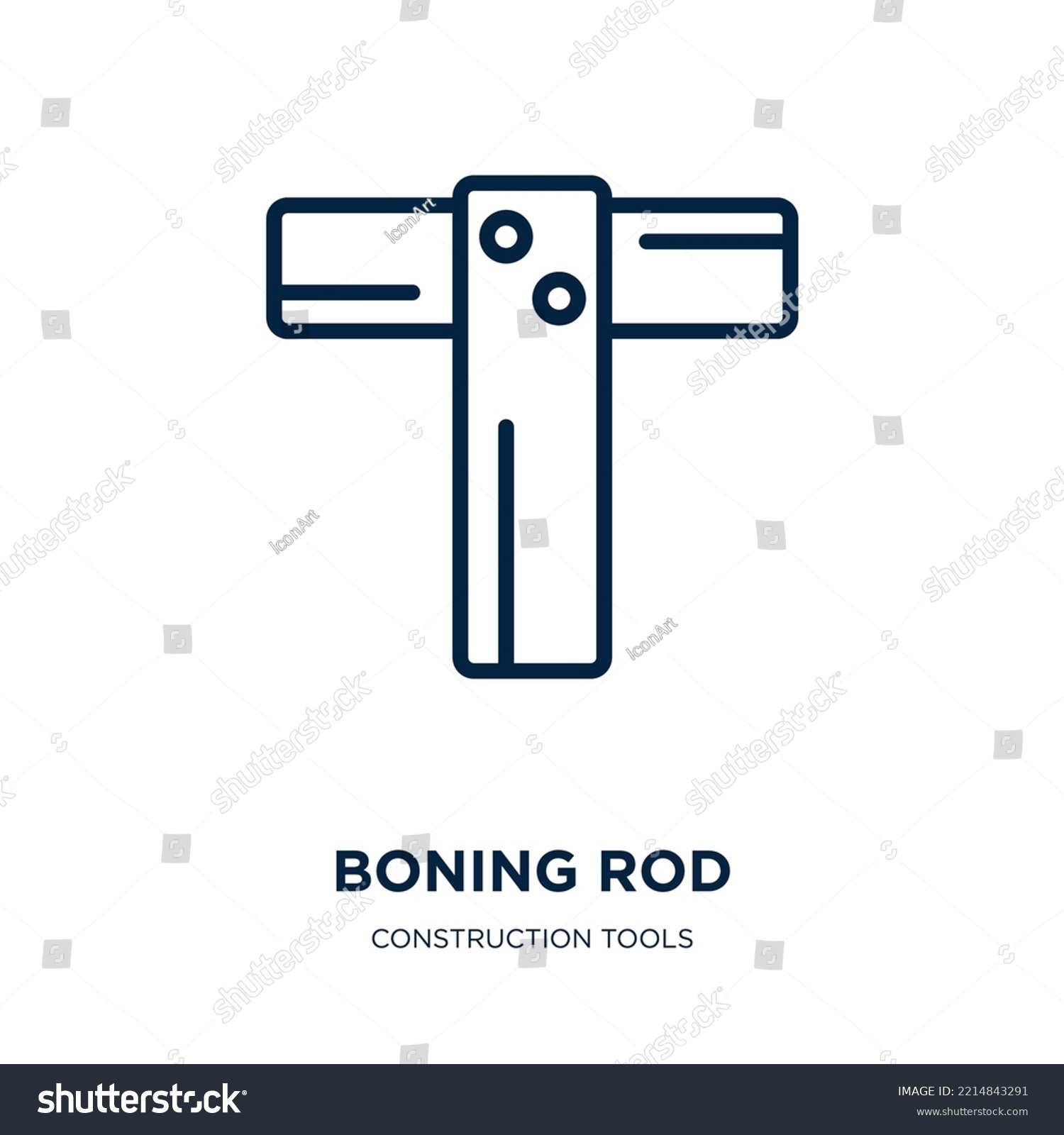 SVG of boning rod icon from construction tools collection. Thin linear boning rod, bone, rod outline icon isolated on white background. Line vector boning rod sign, symbol for web and mobile svg