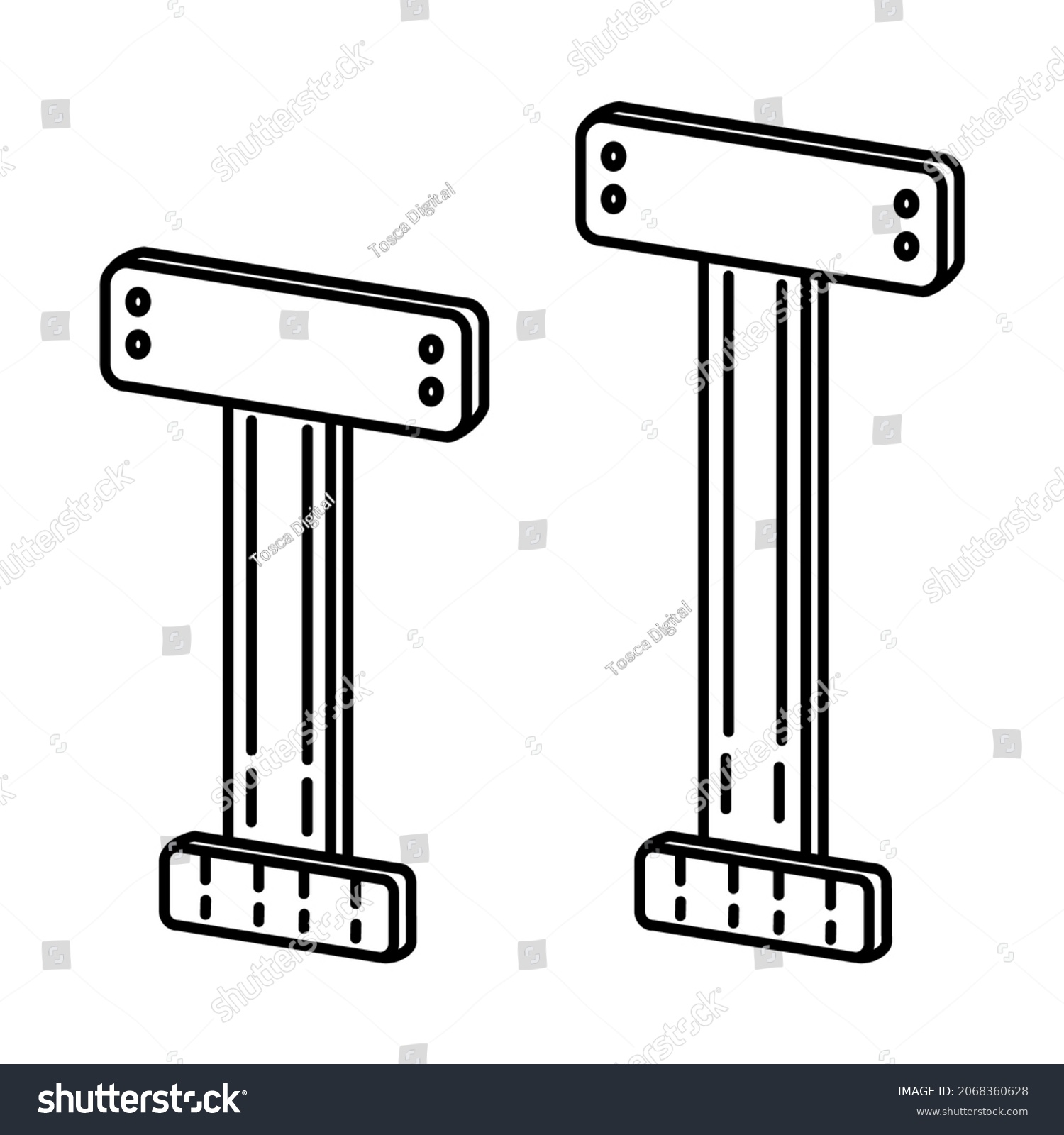 SVG of Boning rod Part of Contractor Material and Equipment Device Hand Drawn Icon Set Vector. svg