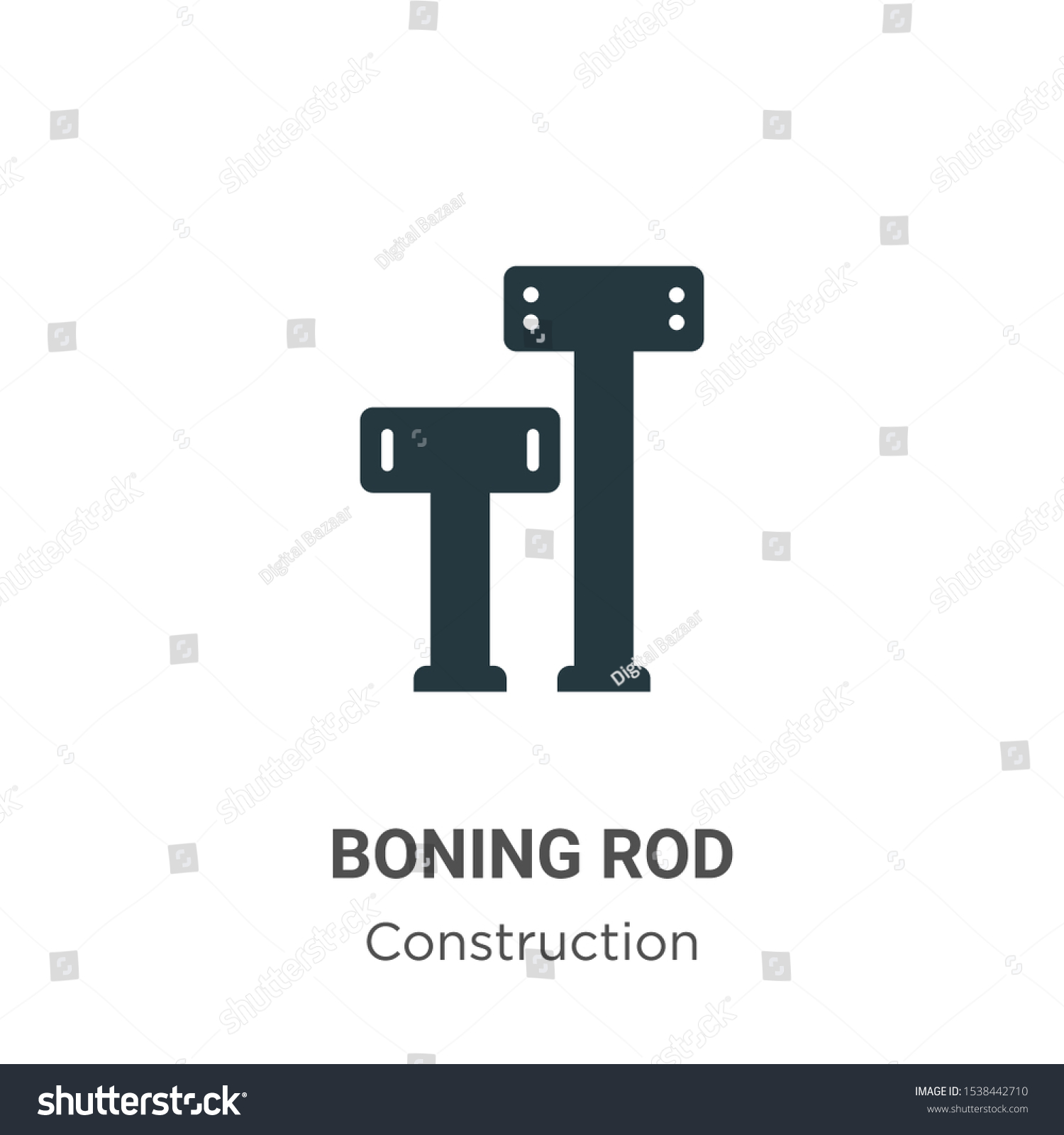 SVG of Boning rod vector icon on white background. Flat vector boning rod icon symbol sign from modern construction collection for mobile concept and web apps design. svg
