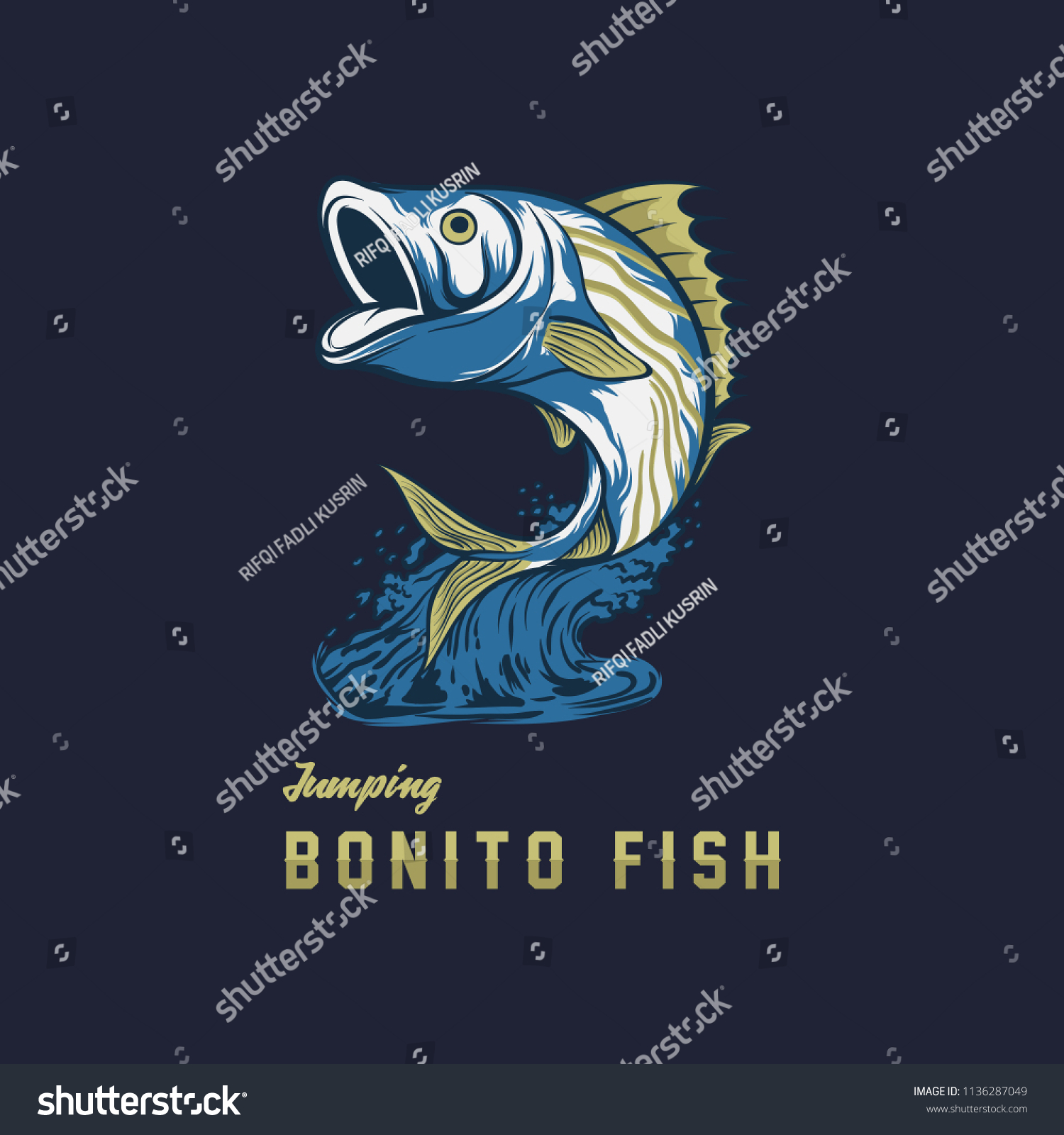 Bonito Fish Logo Design のベクター画像素材 ロイヤリティフリー