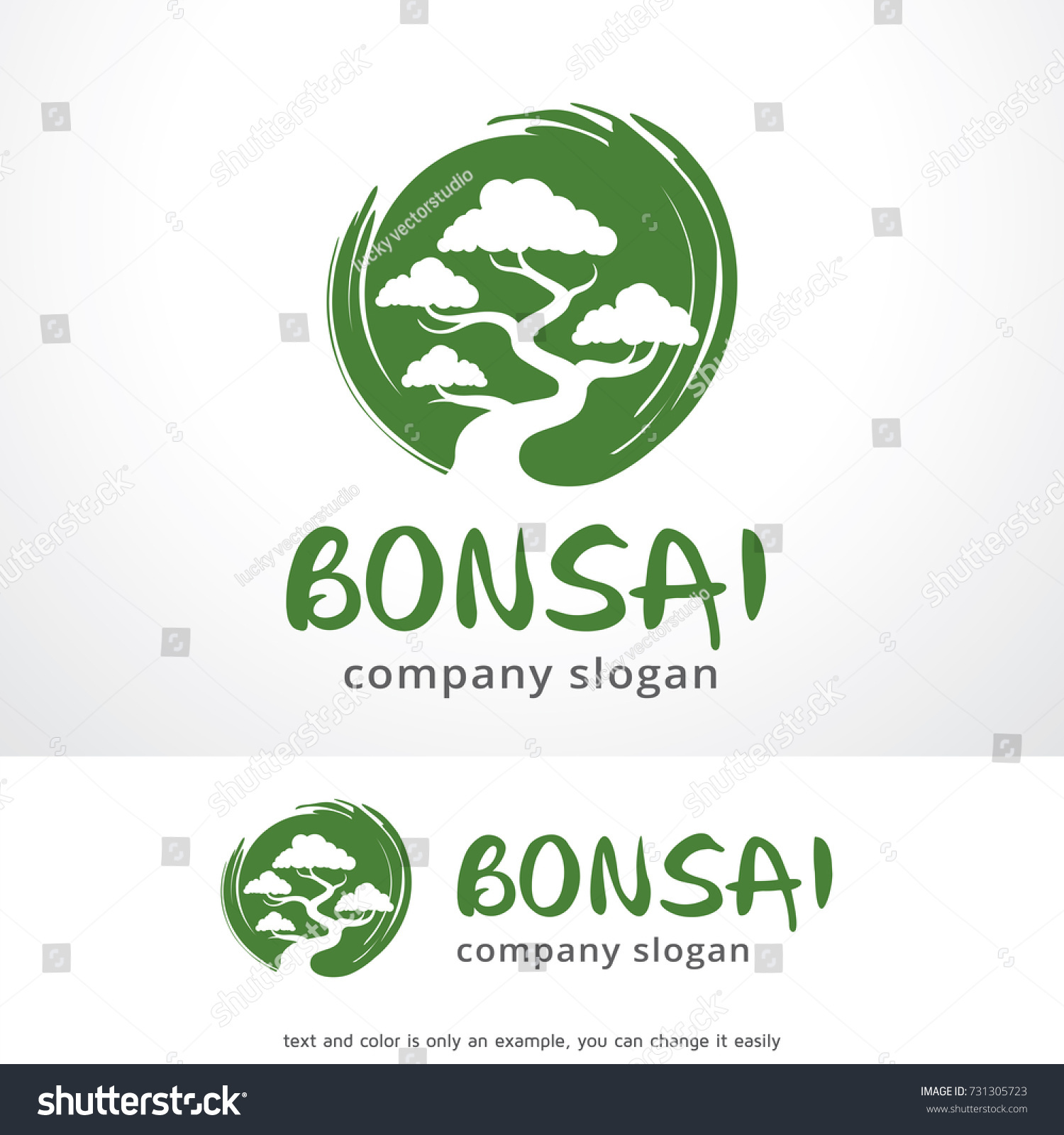 Bonsai Logo Template Design Vector Emblem Stock Vector Royalty Free 731305723