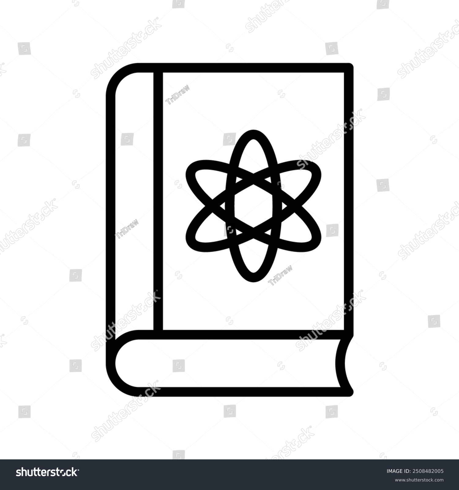 recommend clip art: book icon. Outline style design isolated on white background