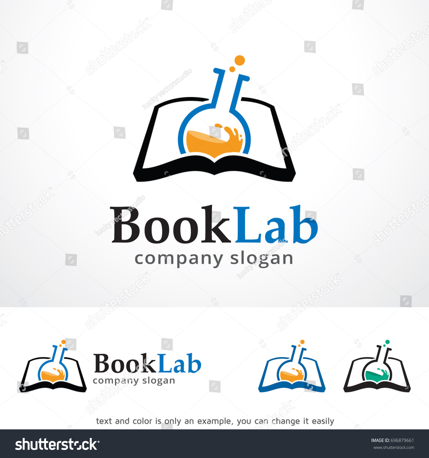 Book Lab Logo Template Design Vector Stock Vector (Royalty Free) 696879661