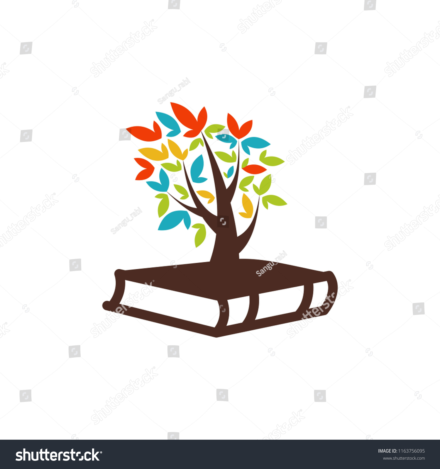 Book Tree Vector Design Represents School Stock Vector Royalty Free