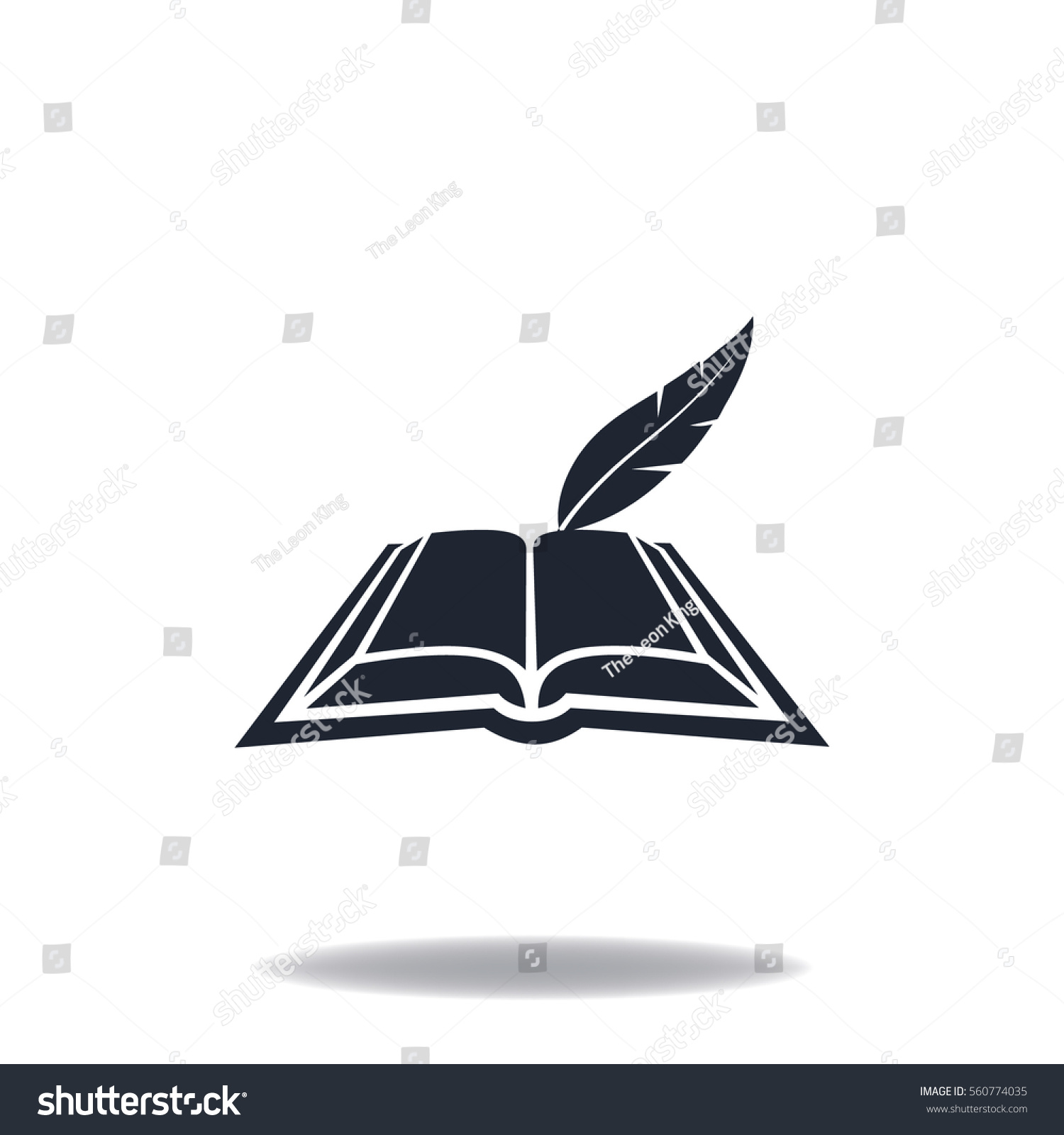 Book Feather Wright Book Vector Icon Stock Vector 560774035 - Shutterstock