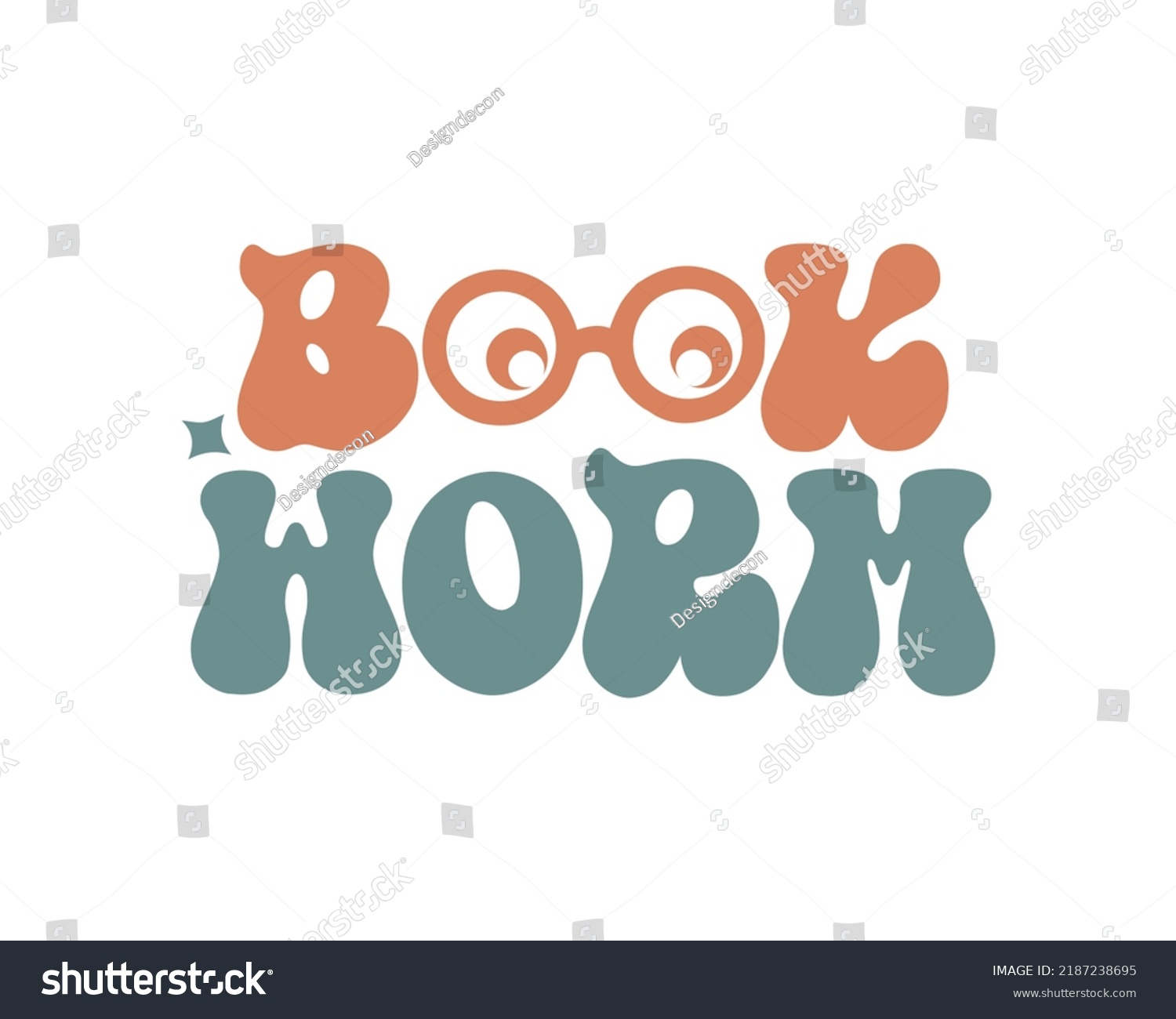 SVG of Book worm Retro funny Reading wavy 3D typography Sublimation vector EPS on white background svg
