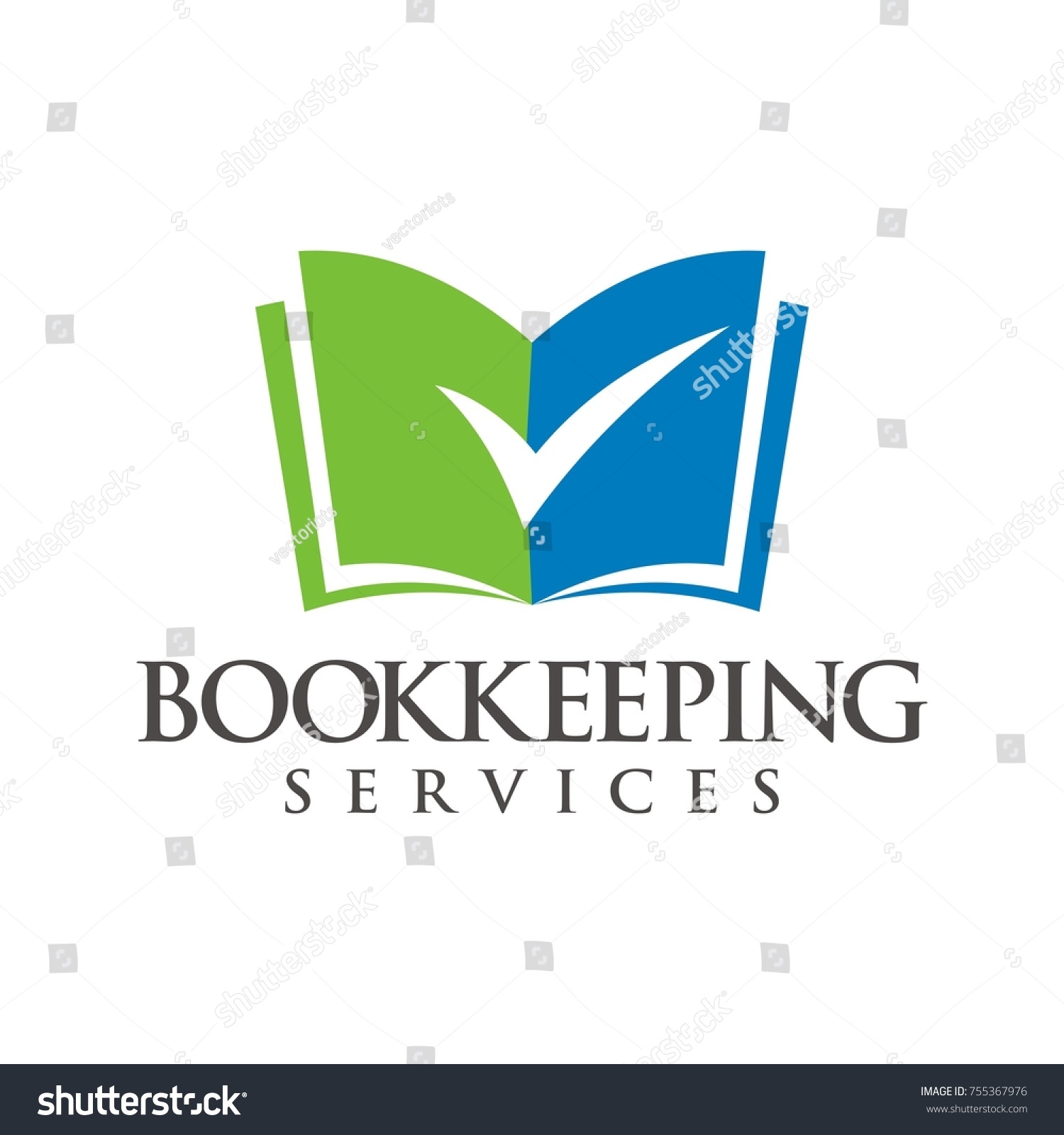 Bookkeeping Book Paper Logo Design Template Stock Vector (Royalty Free