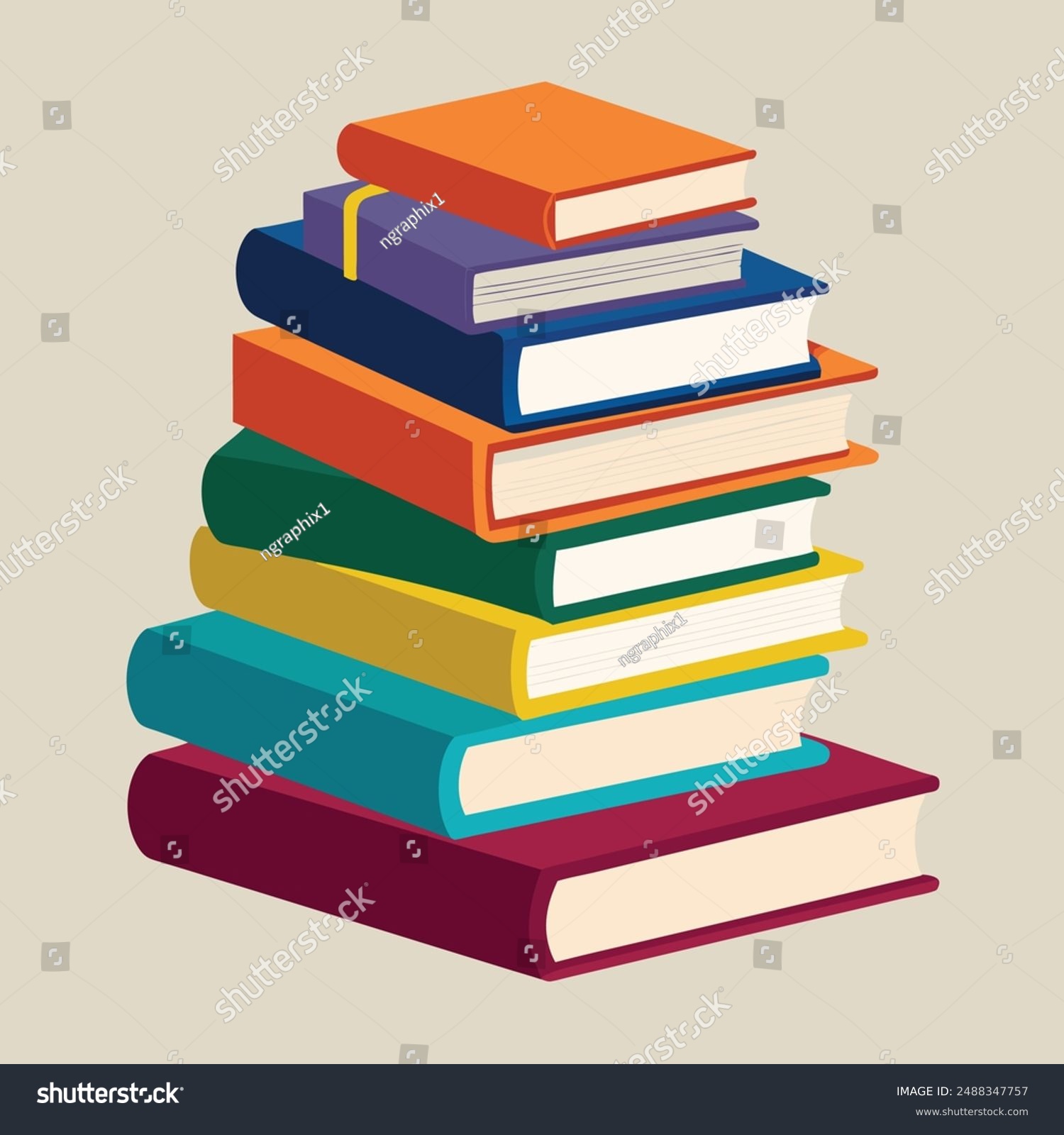 stacked colorful books, education, reading, learning clip art preview