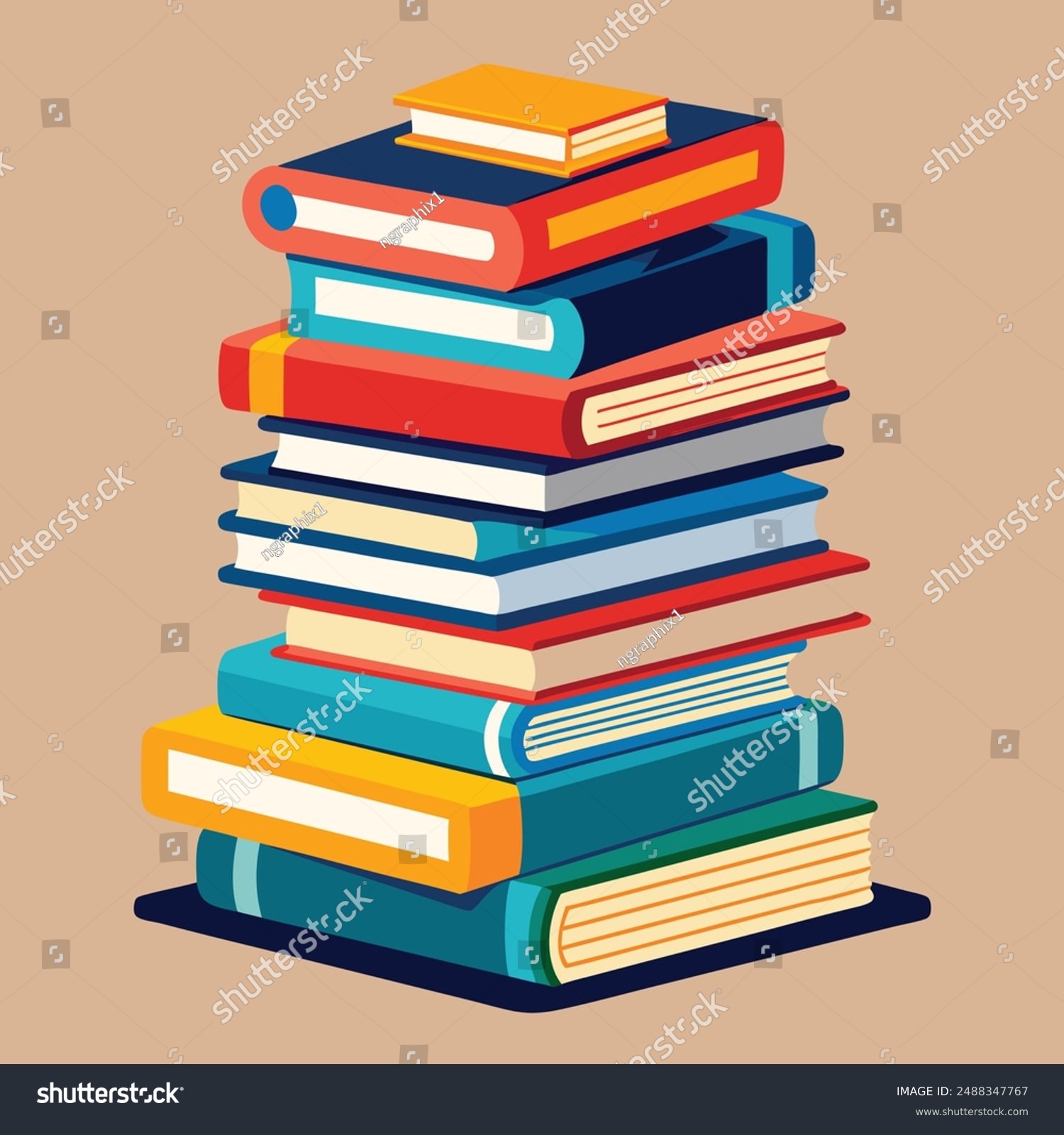 stacked colorful books, education, reading, learning clip art preview