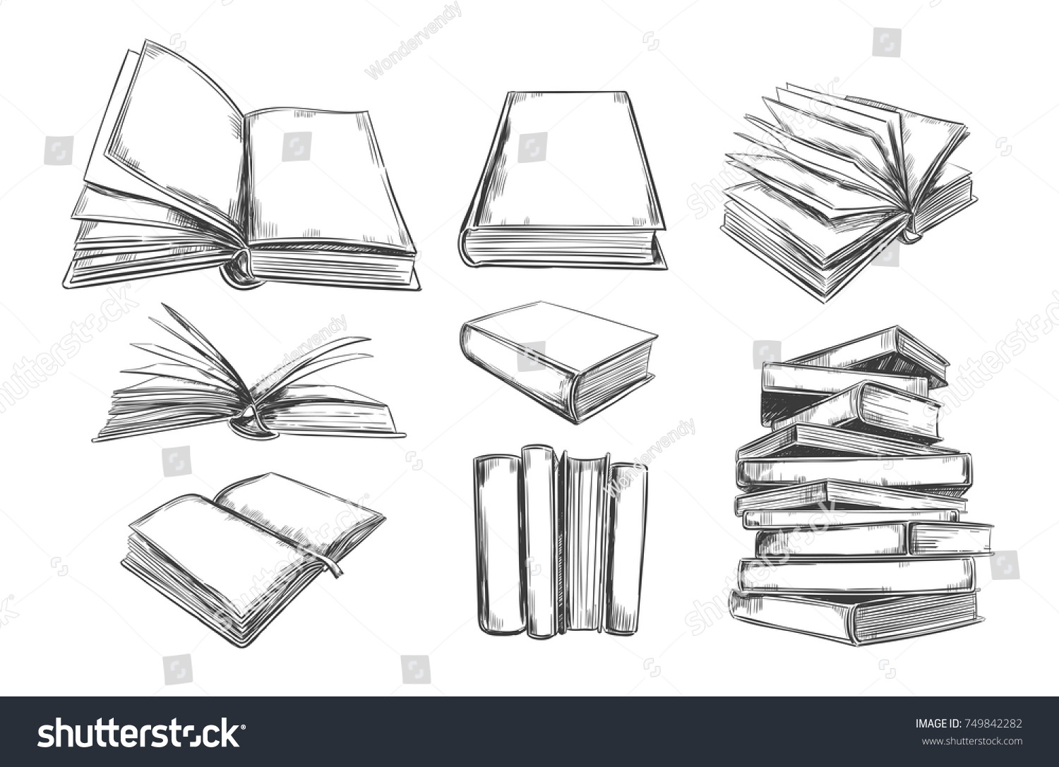 books vector collection pile