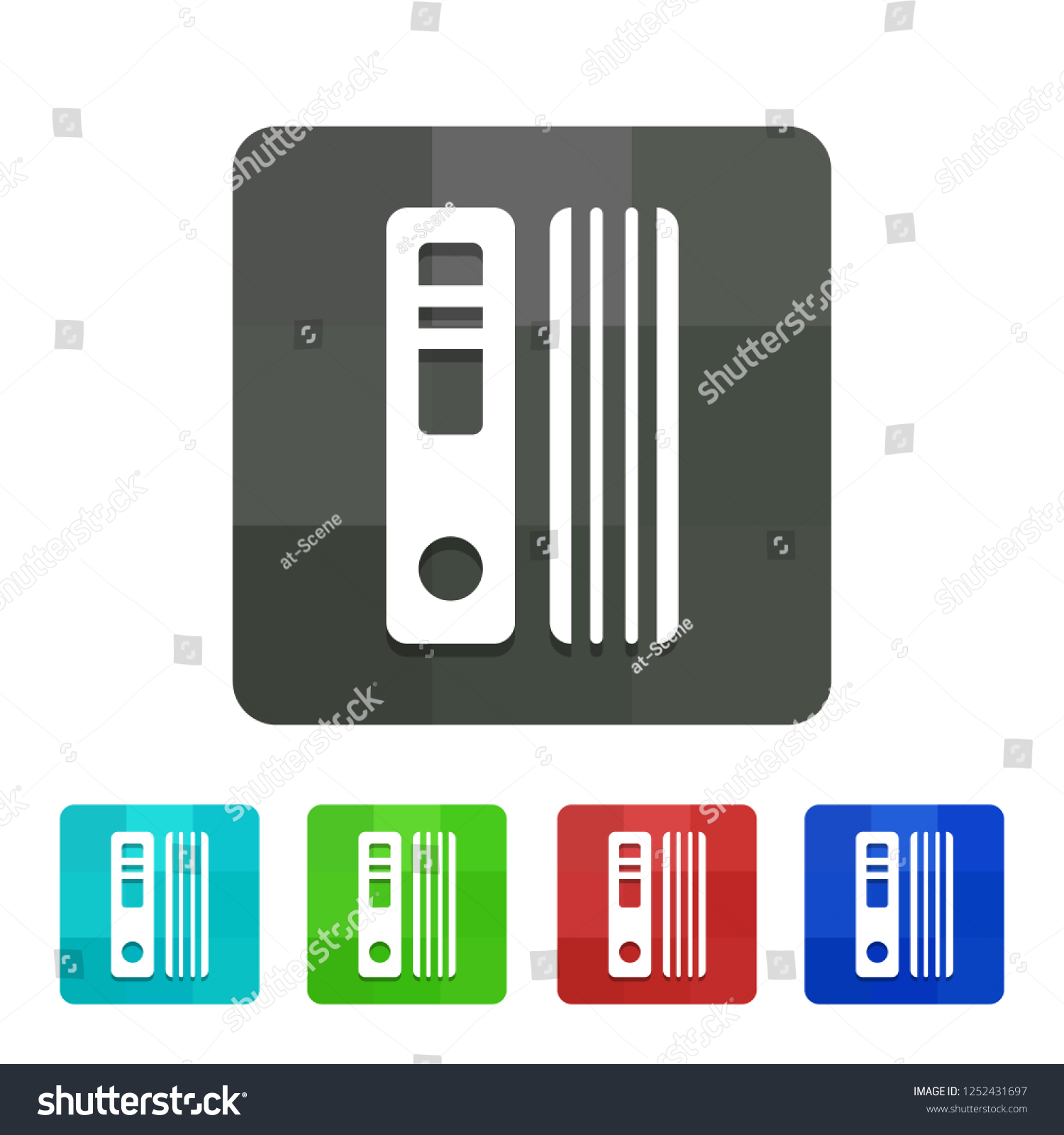 Bookshelf Colorful App Icon Stock Vector (Royalty Free) 1252431697 ...