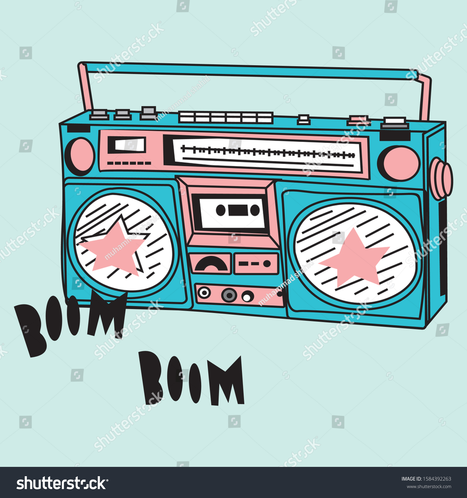 Boom Boom Music Tape Vector Illustration Stock Vector Royalty Free 1584392263 - boom boom boom roblox id