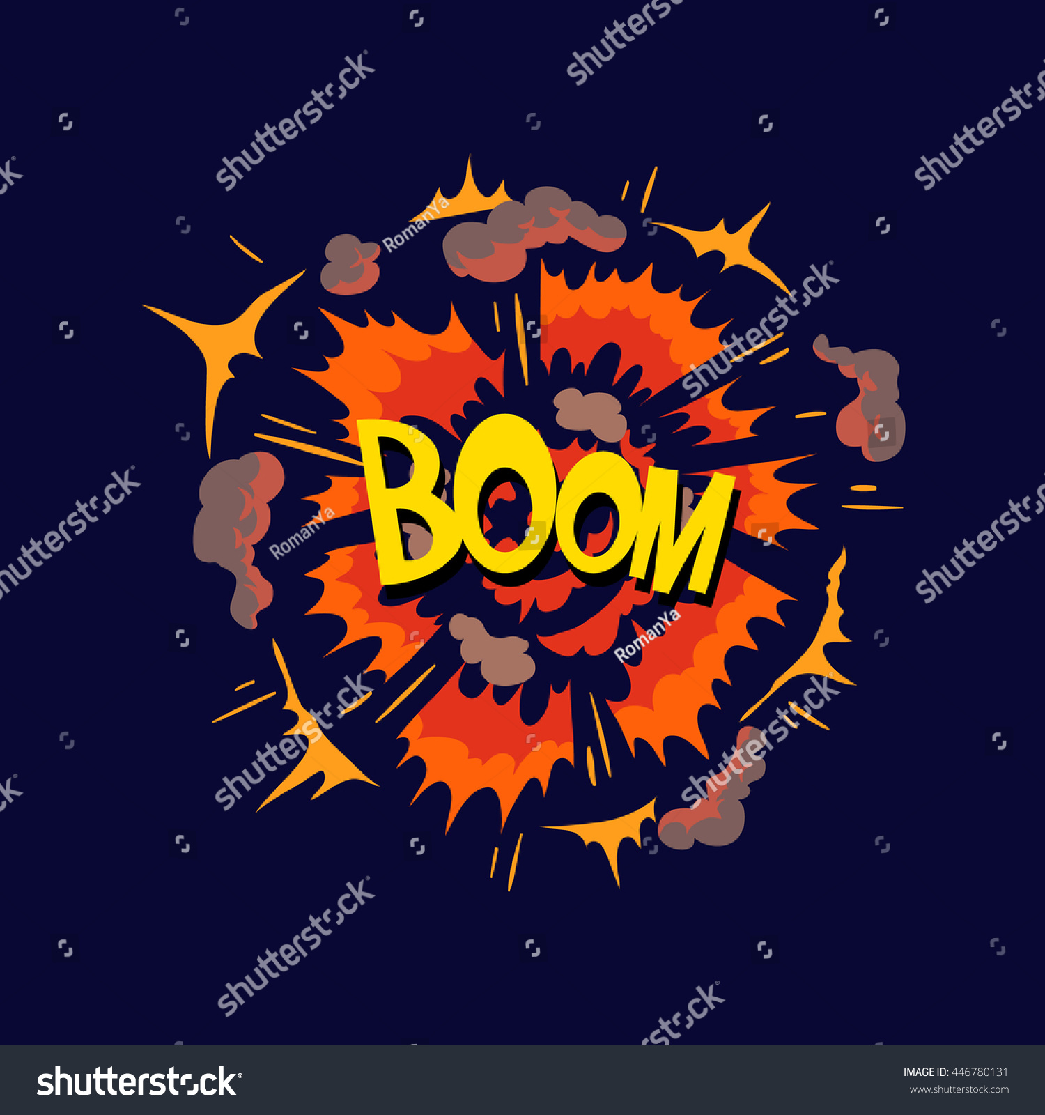 Boom Comic Book Explosion Hand Drawn Stock Vector (Royalty Free ...