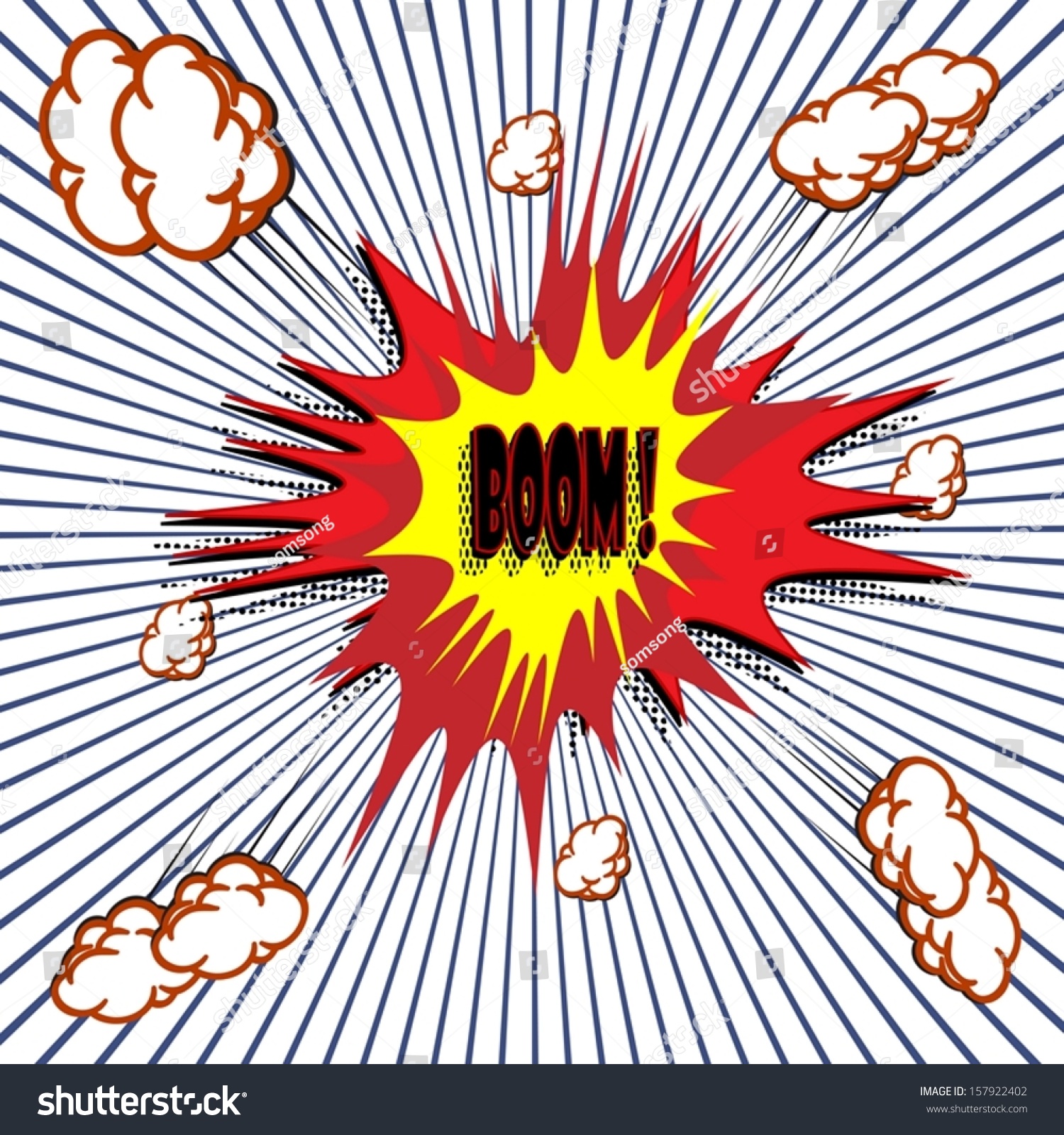 Boom Comic Book Explosion Vector Illustration Stock Vector (Royalty ...