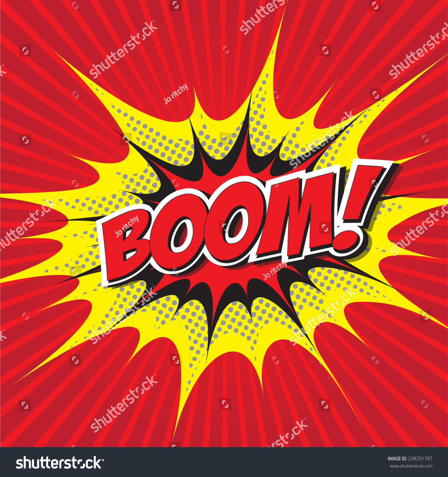 Boom! Wording Sound Effect Set Design For Comic Background, Comic Strip ...