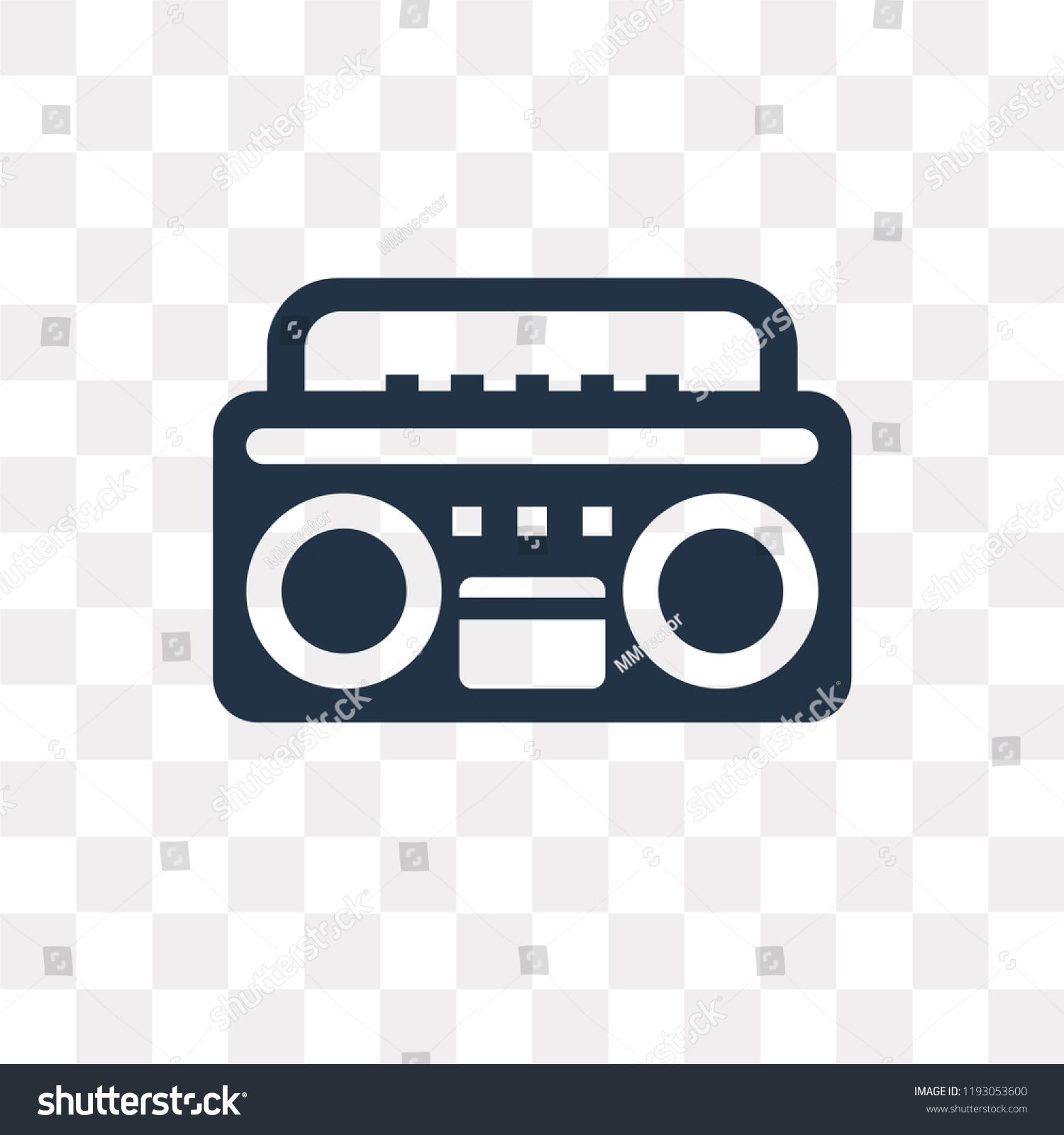 Boombox Vector Icon Isolated On Transparent Stock Vector Royalty Free 1193053600 - boombox roblox id transparent png clipart free download