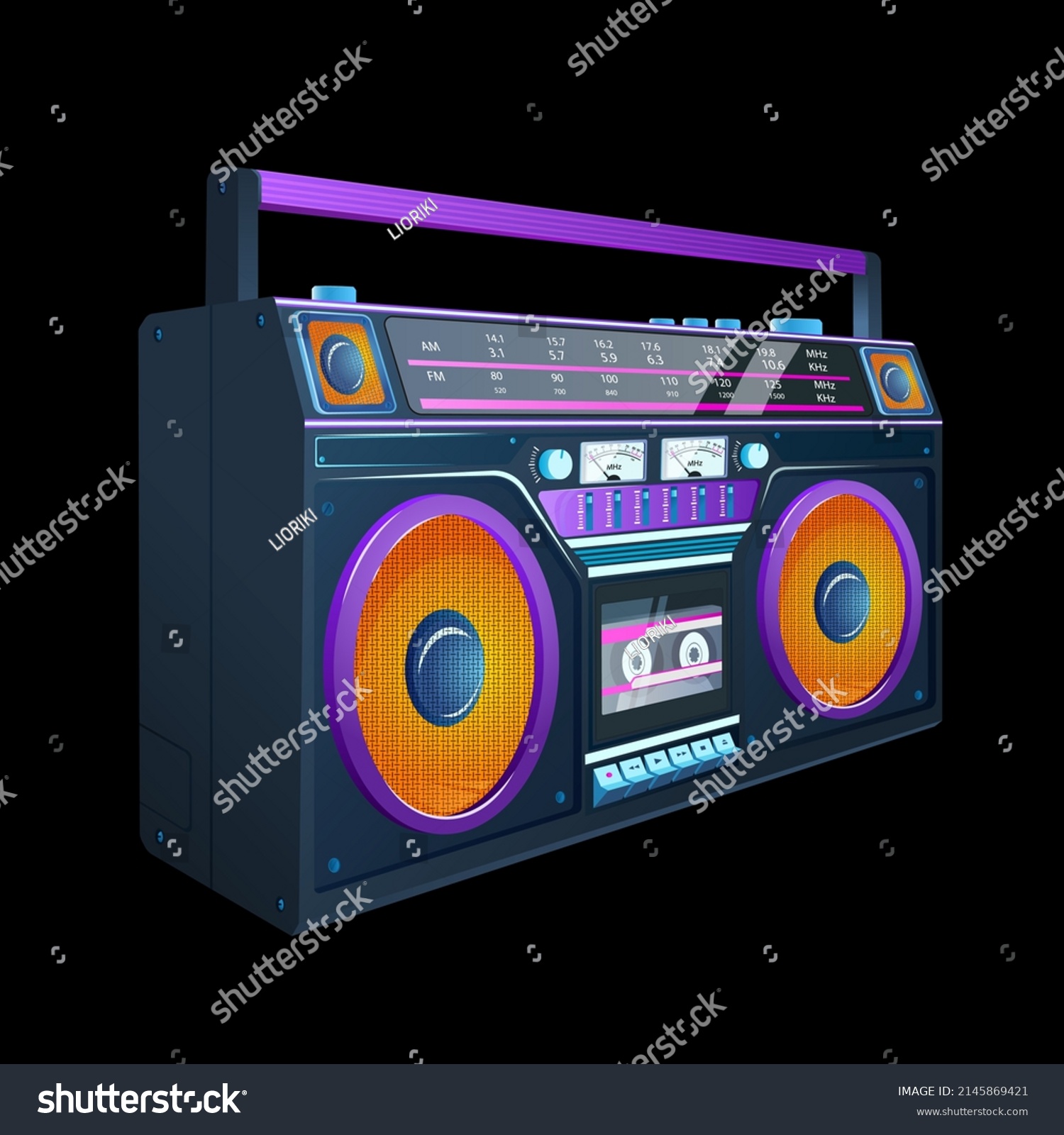 Boombox Vector Illustration 80s Technology 90s Stock Vector Royalty Free 2145869421 Shutterstock