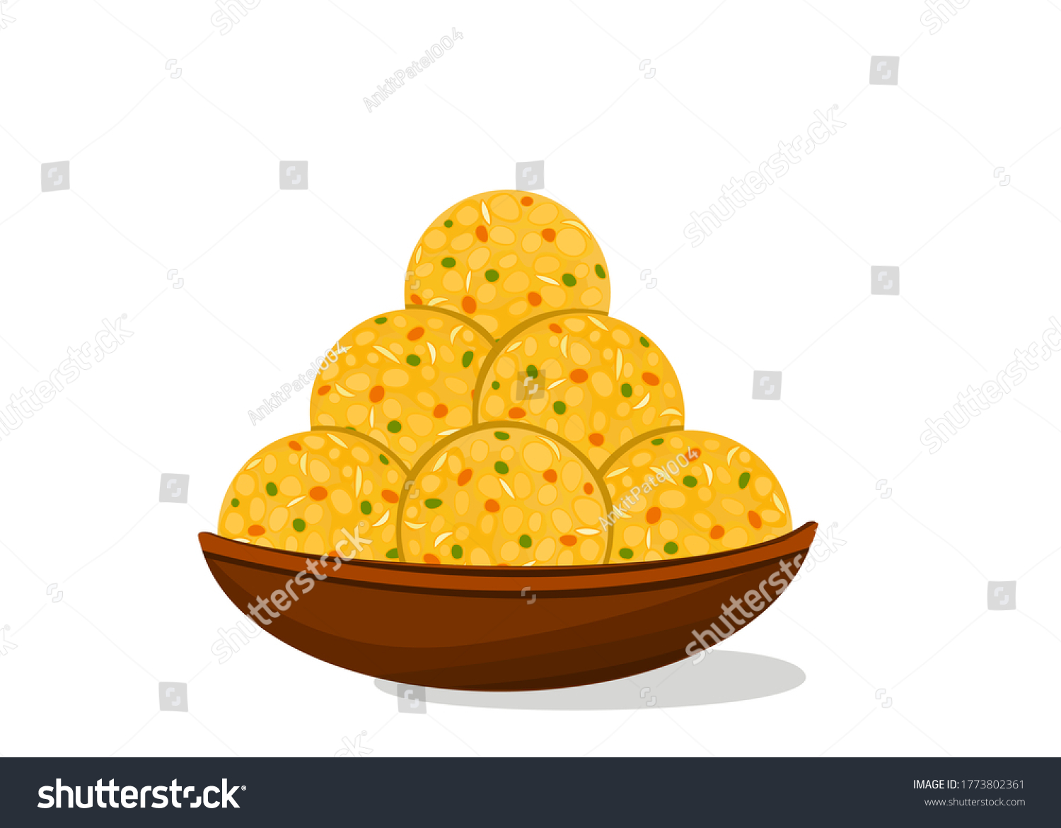 Boondi Laddu Indian Sweets Mithai Food Stock Vector (Royalty Free ...