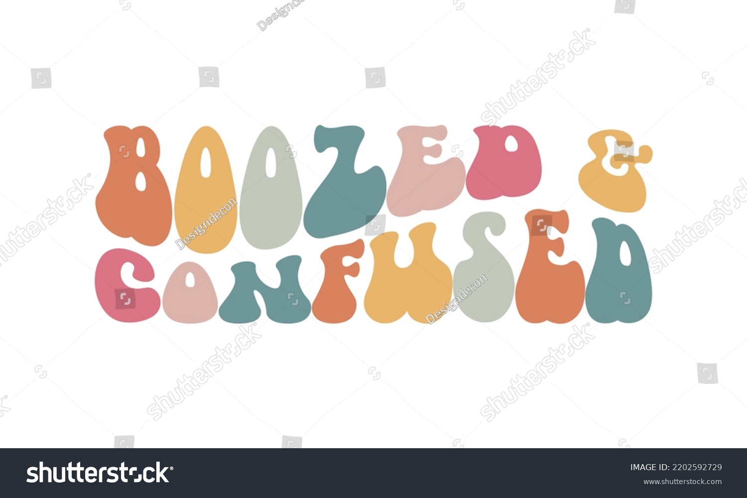 SVG of Boozed and confused funny Wedding quote retro wavy typography sublimation SVG on white background svg