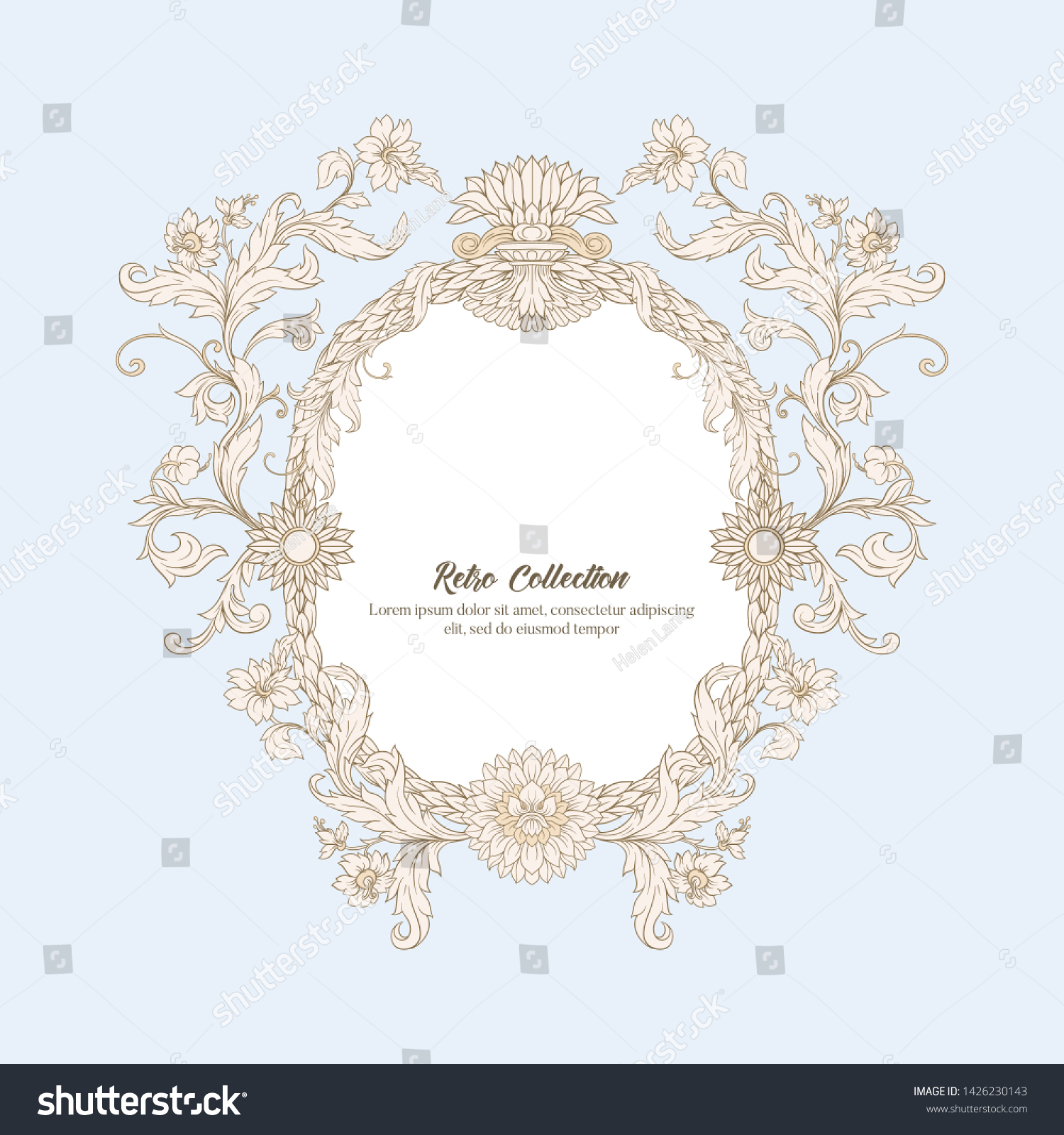 Border Frame Label Rococo Victorian Renaissance Stock Vector (Royalty ...