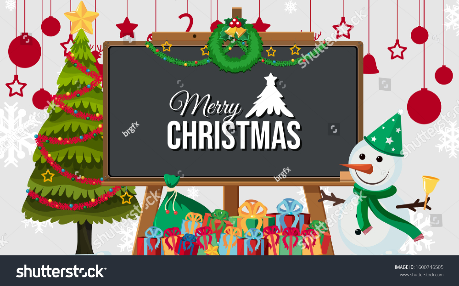 Border Template Christmas Theme Background Illustration Stock Vector