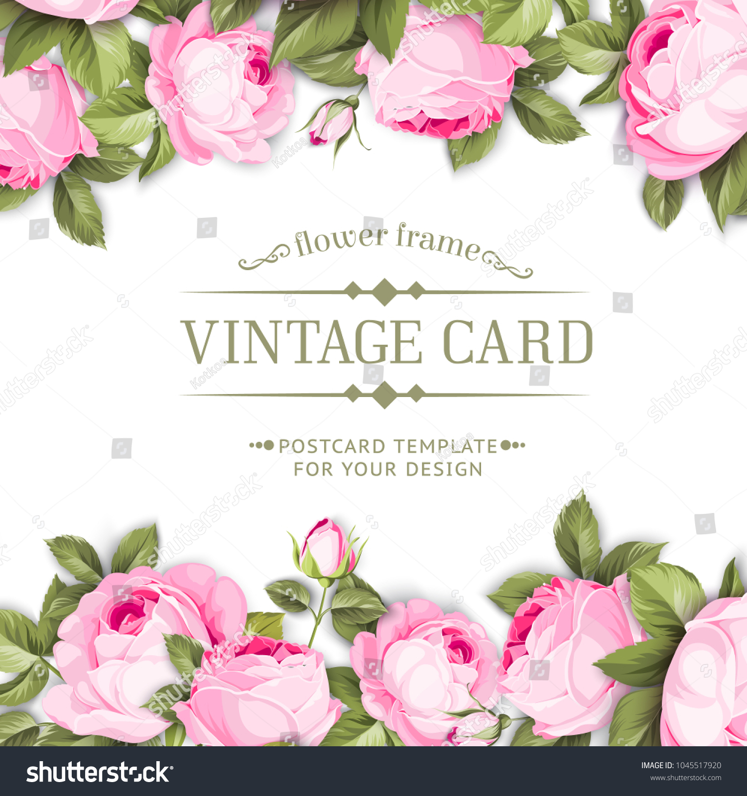 Border Blooming Spring Flowers Vintage Style Stock Vector (Royalty Free ...