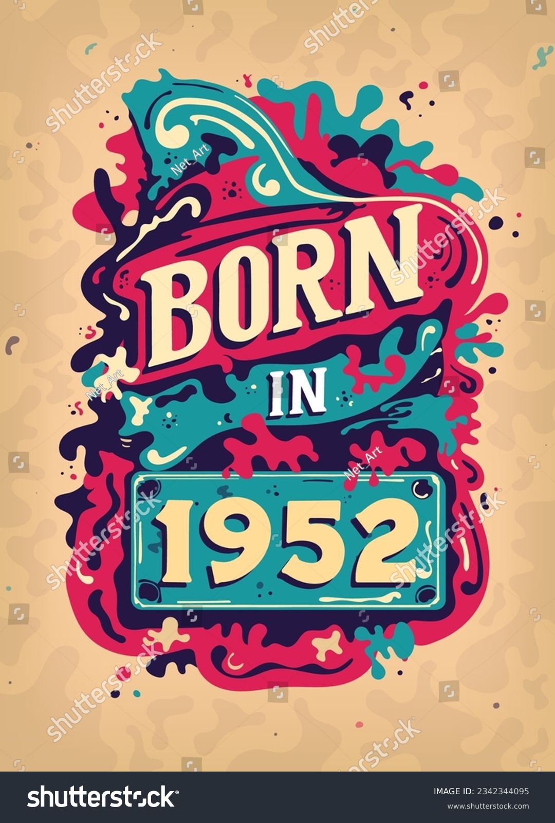 SVG of Born In 1952 Colorful Vintage T-shirt - Born in 1952 Vintage Birthday Poster Design. svg