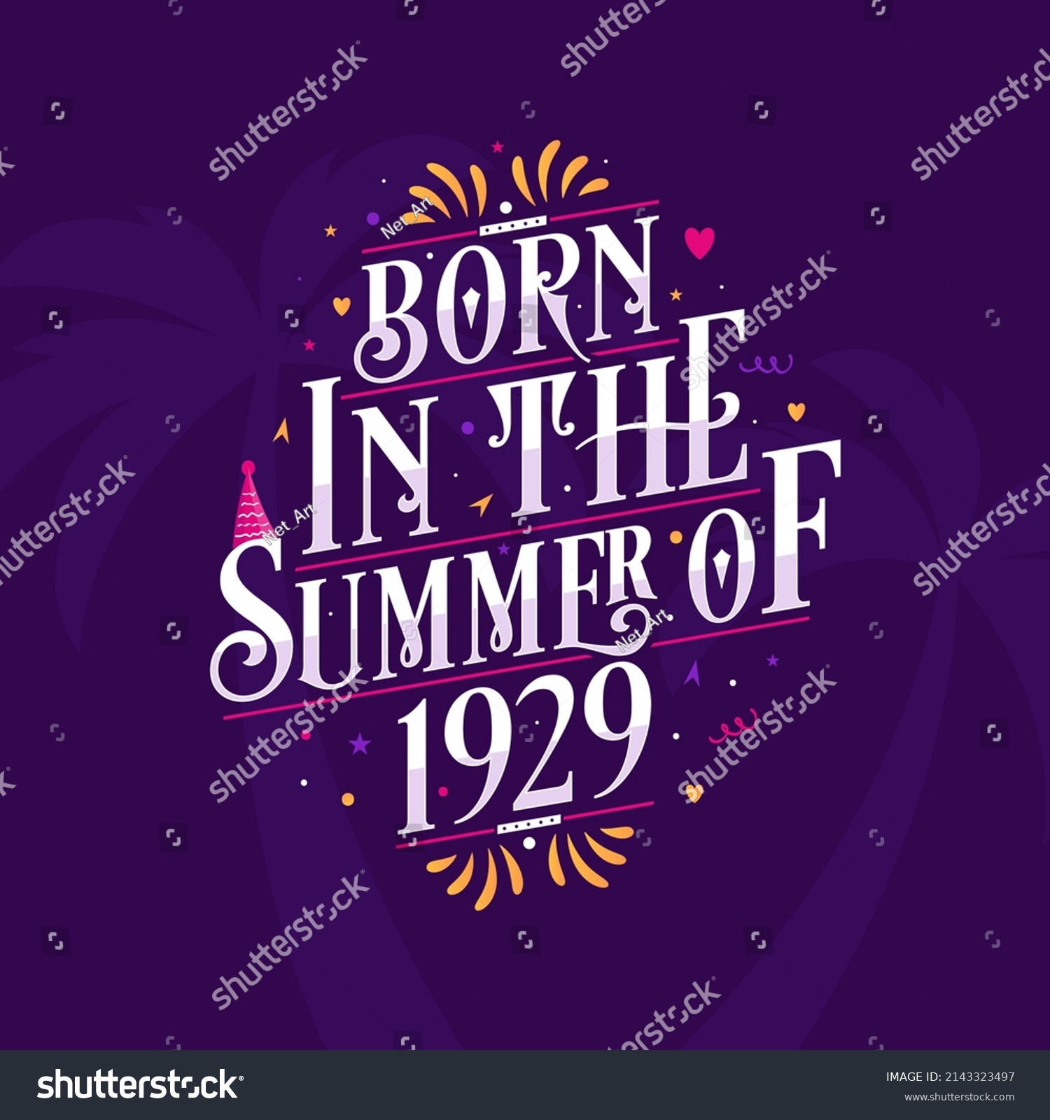 Born Summer 2025 Calligraphic Lettering Birthday Stock Vector (Royalty