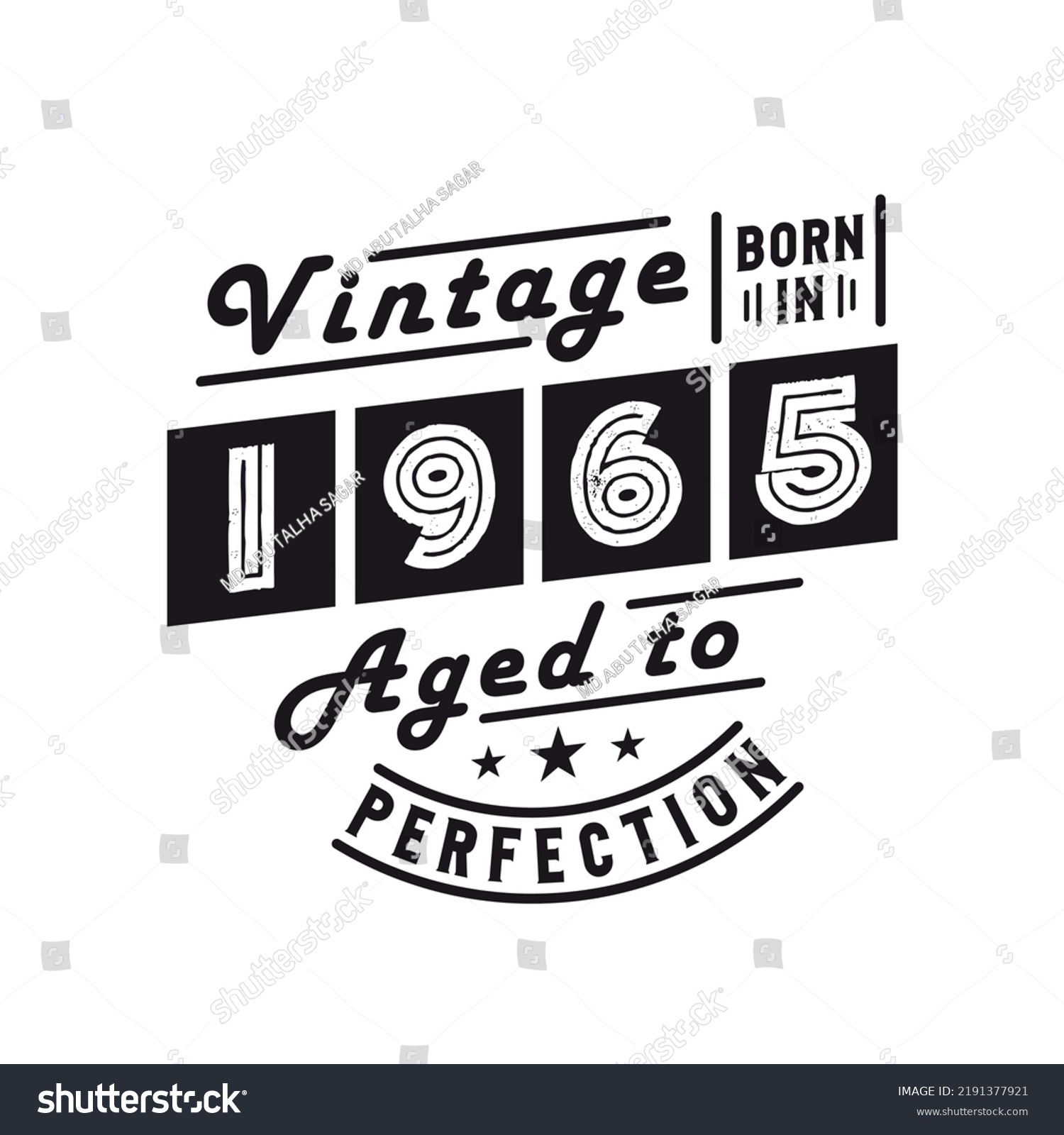 SVG of Born in 1965, Vintage 1965 Birthday Celebration svg